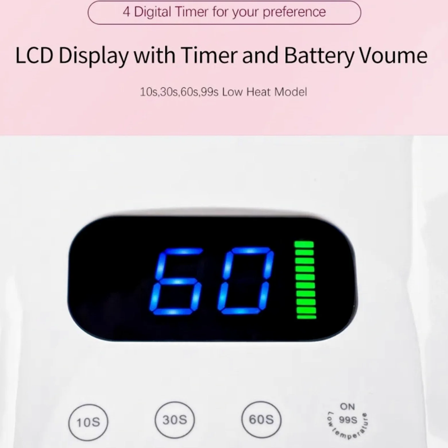 Lámpara LED para uñas, Lámpara UV LED de 96 W for uñas, secador manicura, máquina fototerapia, lámpara for for mujeres y niñas, herramienta salón(Bianco)