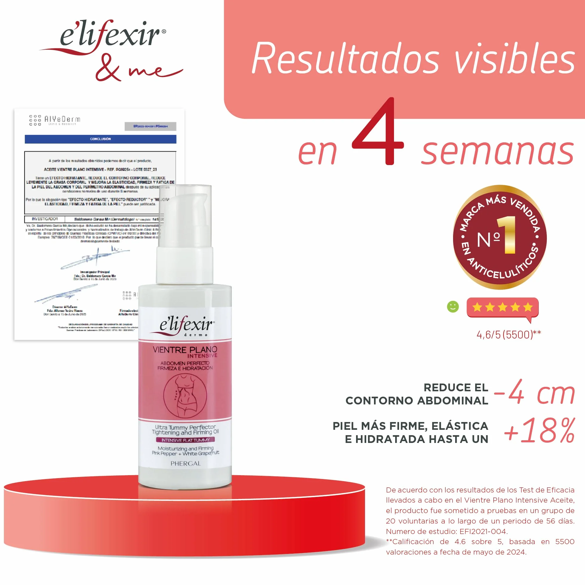 E'lifexir Aceite Vientre Plano Intensive Triple Acción 100 mL
