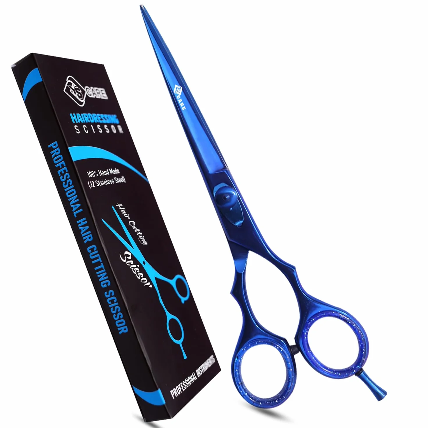 Tijeras de Peluqueria Profesional Acero Inoxidable 6.5 Pulgadas Azul