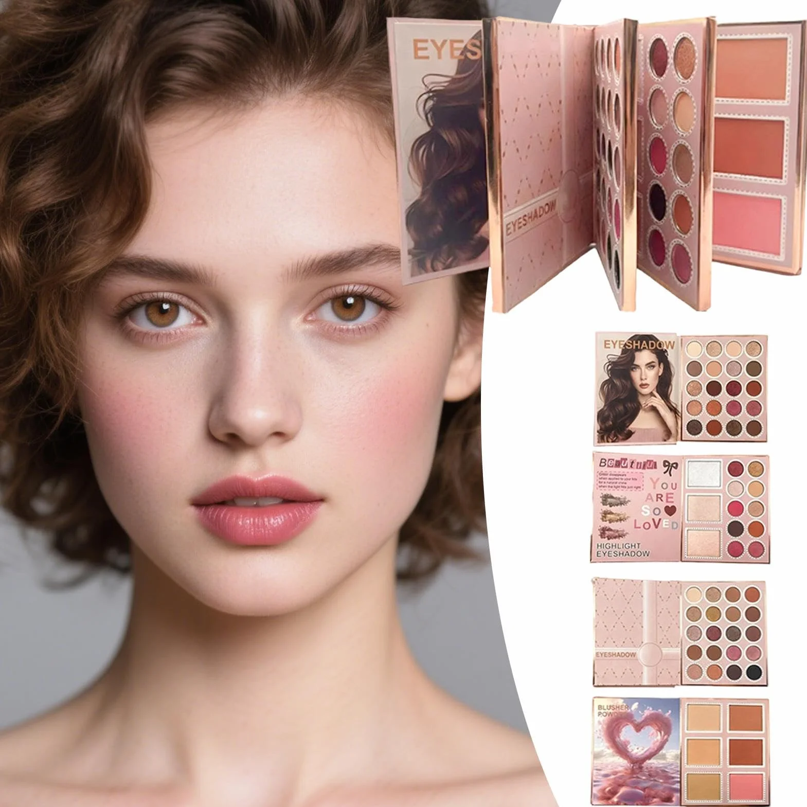 Paleta De Maquillaje Libro Multifuncional Rubor Natural Para Mejillas