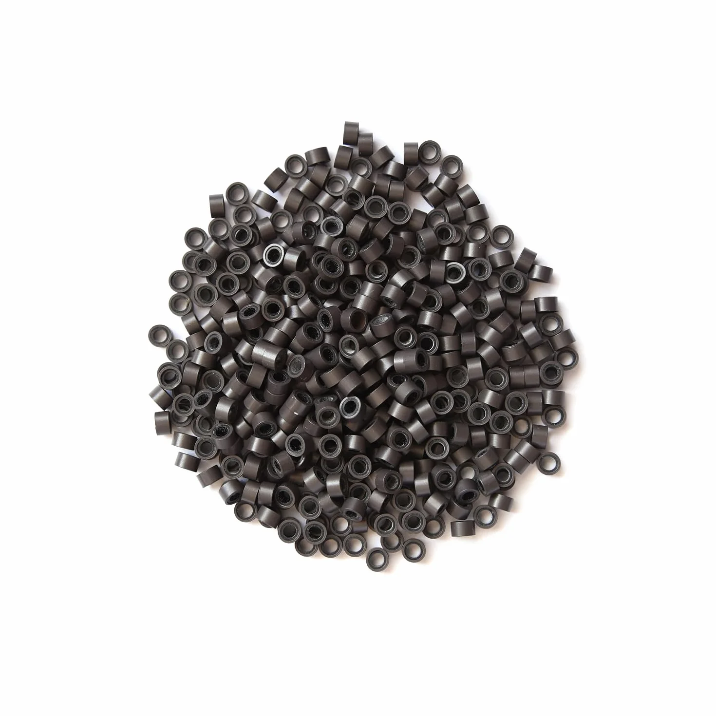 Micro anillas de silicona 5.0X3.0X3.0mm micro rings para extensiones de cabello marrón oscuro 500 piezas