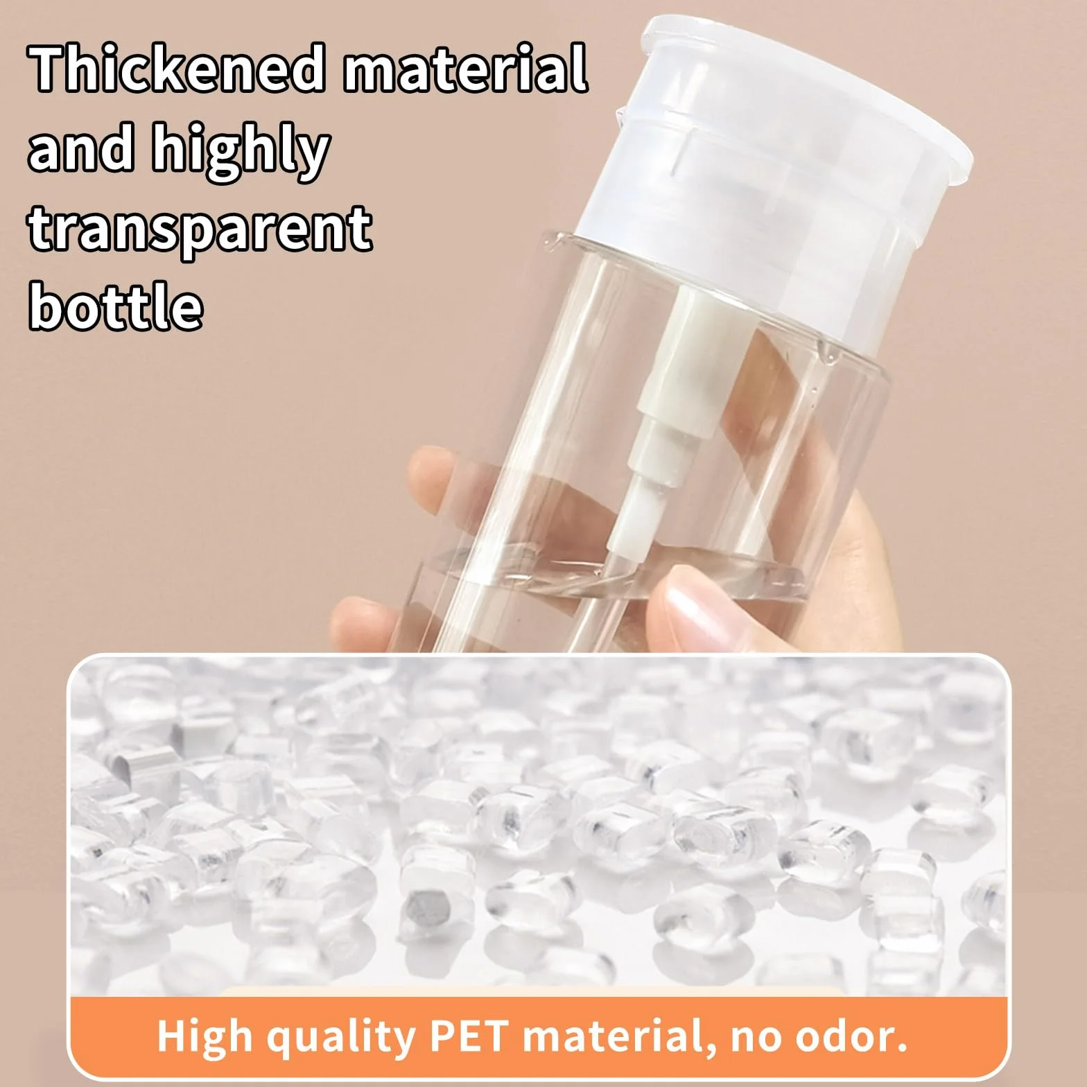 Dispensadores Quitaesmalte 300 ml Botella de Bomba Plástico Transparente 2 Piezas