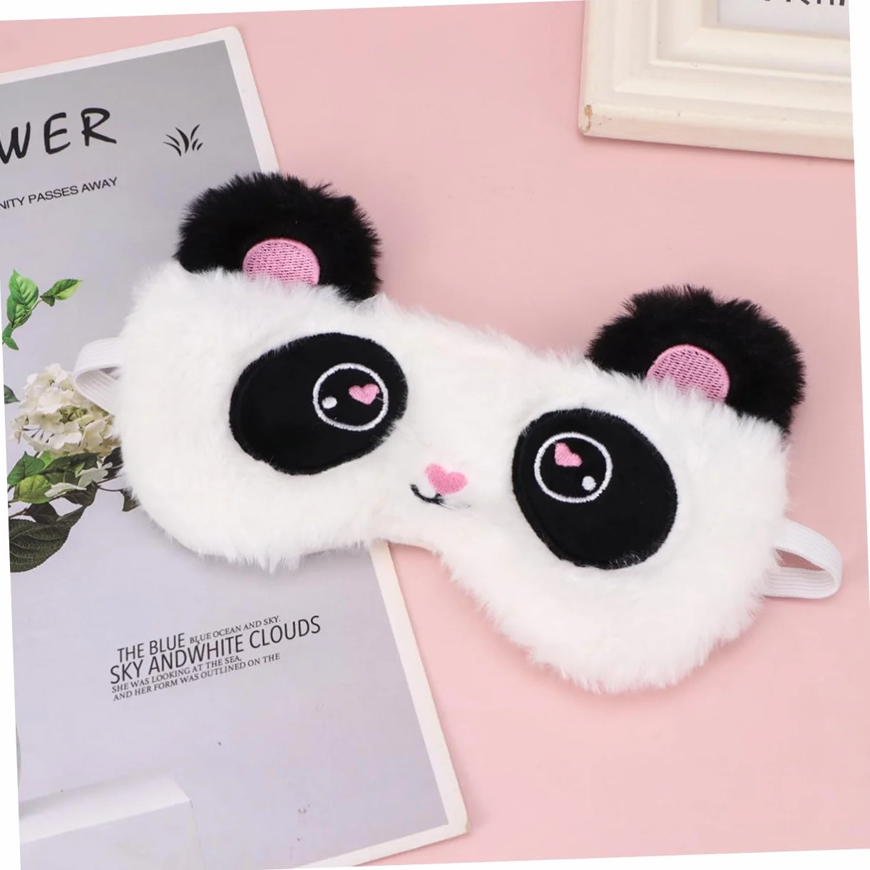 Beavorty Antifaz para Dormir Diseño de Panda, Suave y Opaco, de Tela Afelpada, Cómodo para Mujeres y Niñas, Adecuado para Descansar