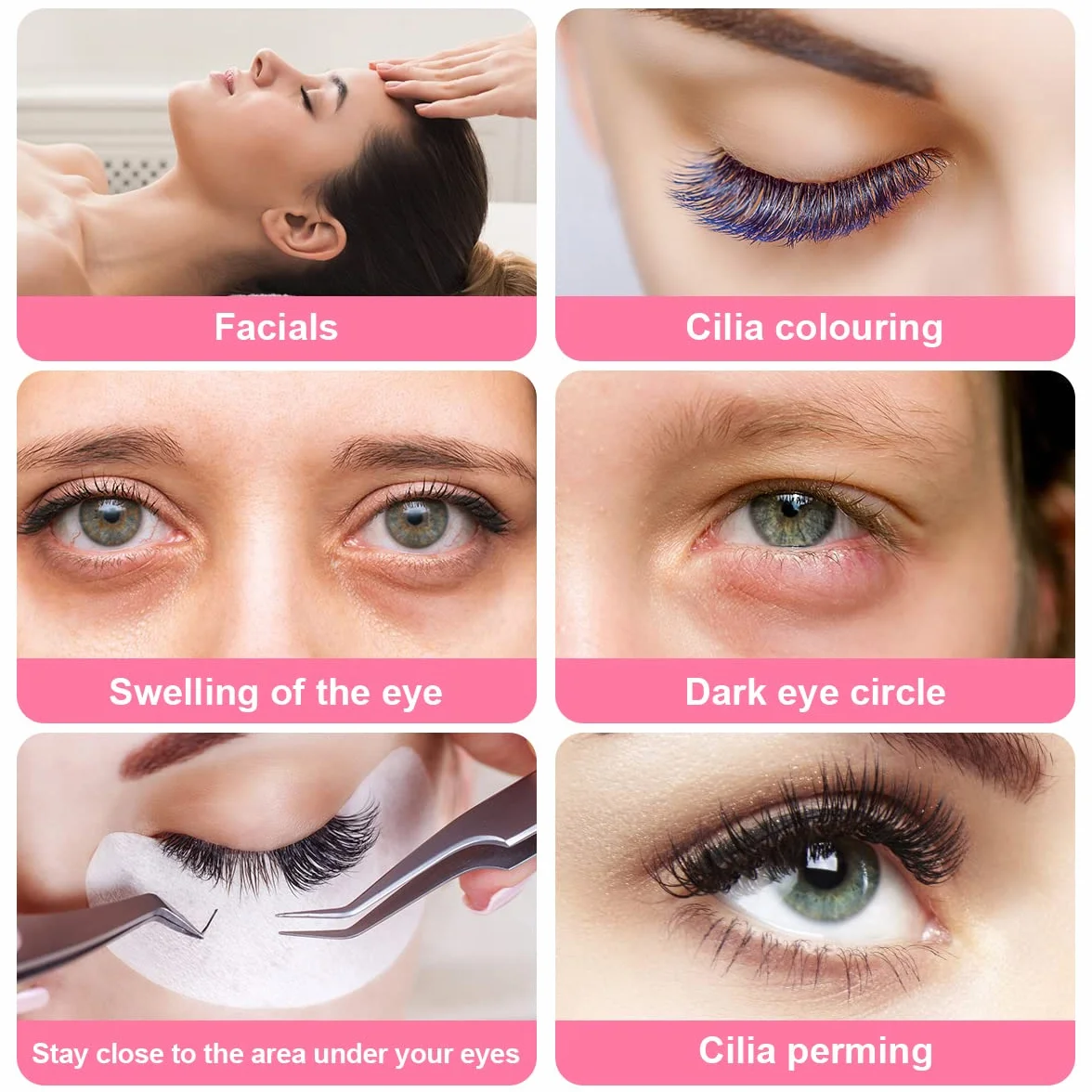 Parches Pestañas Eye Gel Pads, 50 Pares + 10pcs Cepillo, Almohadillas Gel Debajo Ojos para Extensiones de Pestañas