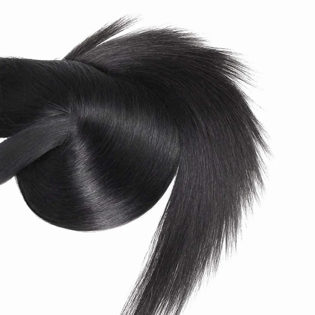 Extensiones de pelo humano sin procesar, extensiones de pelo humano Remy doble trama #1B, color negro natural, 3 paquetes por paquete, 150 g, 20, 22, 24 pulgadas