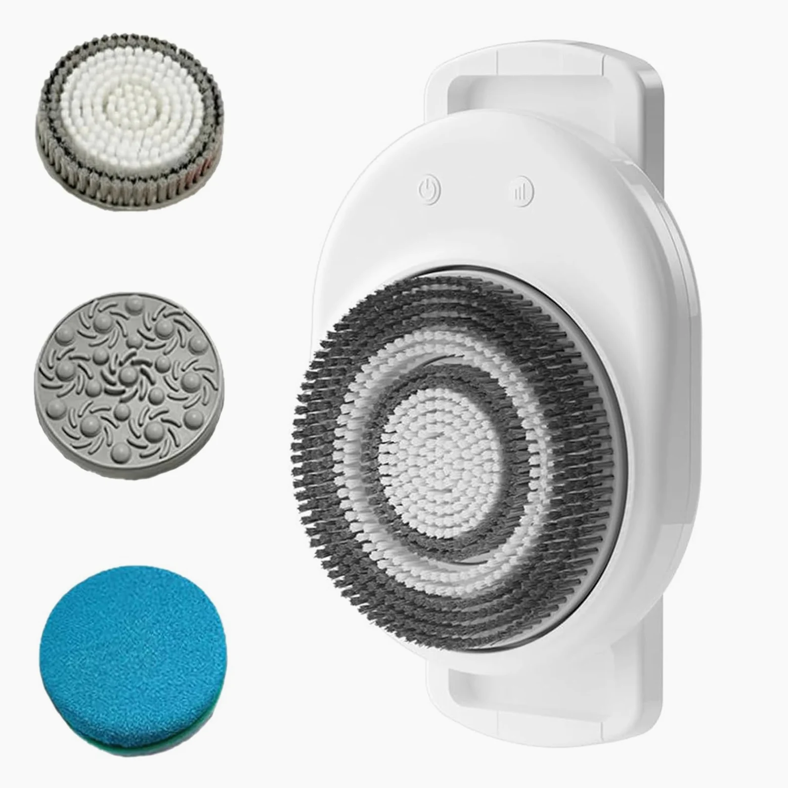 Cepillo Eléctrico para La Espalda para La Ducha, con Cerdas Suaves Exfoliantes, Cepillo Corporal Manos Libres para Montaje En Pared para Limpieza, 3 Velocidades Y 3 Cabezales De Cepillo
