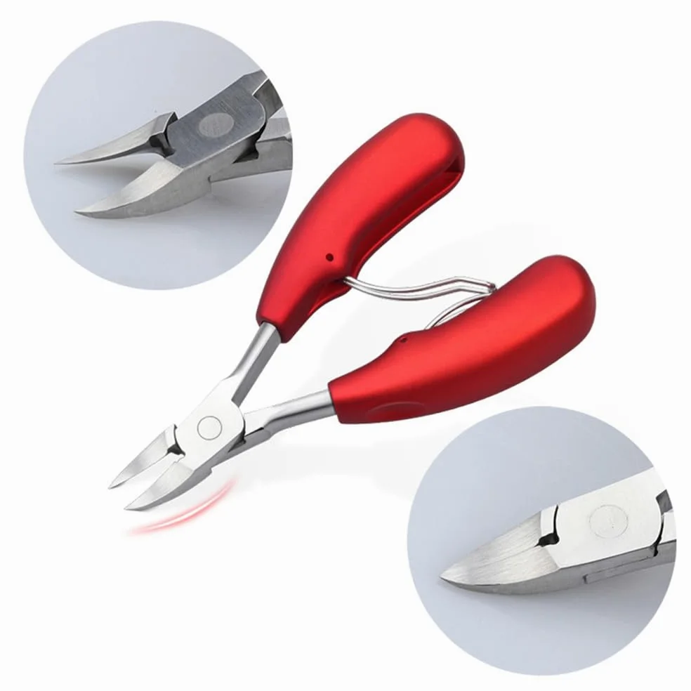 Tijeras profesionales para uñas Brainbow, tijeras para cutículas, cortaúñas curvo y afilado, herramienta para manicura y pedicura, color negro
