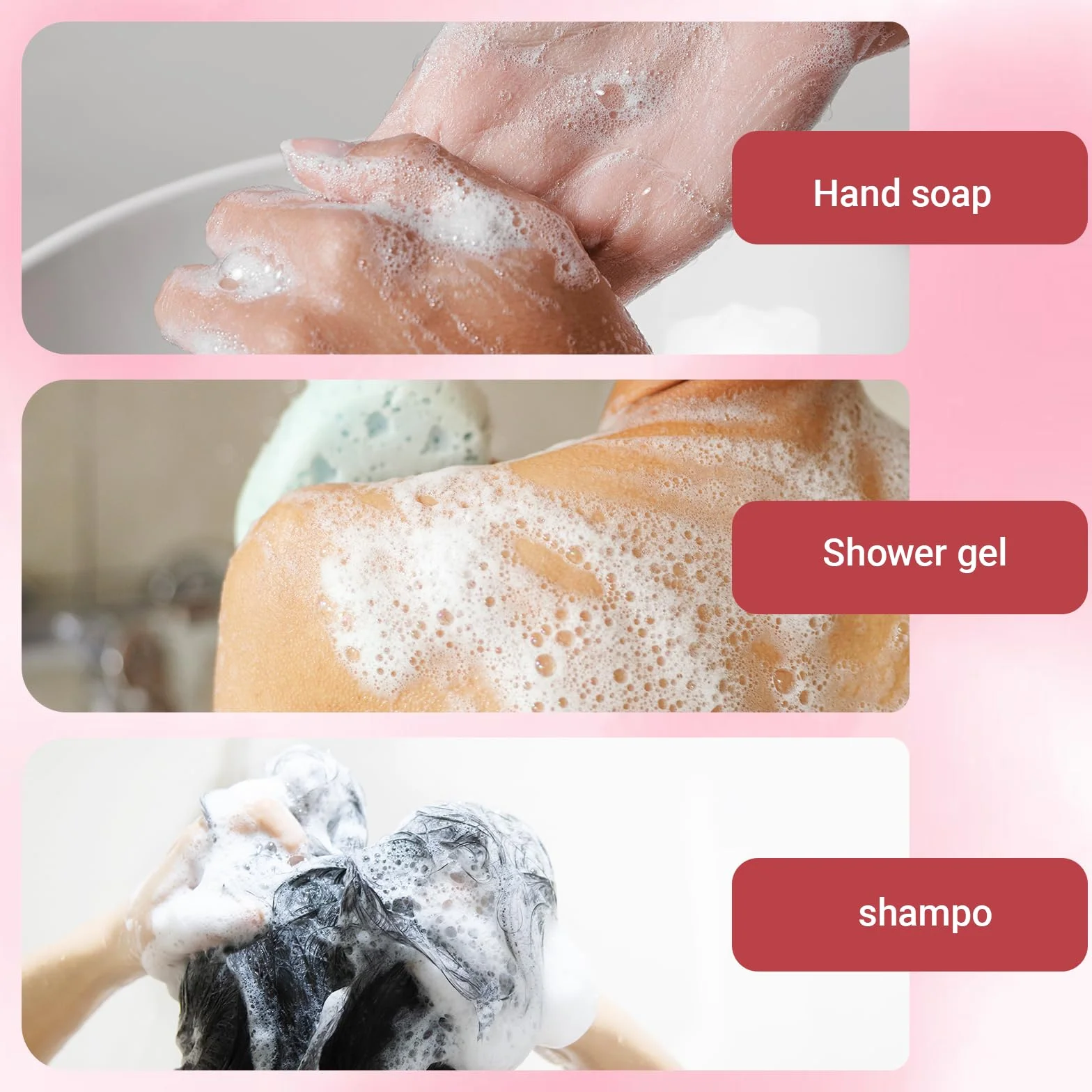3 botellas con bomba de espuma, 60 ml, recipientes vacíos transparentes de espuma de viaje, dispensador de jabón de espuma recargable, botella de espuma de plástico de tamaño pequeño para jabón
