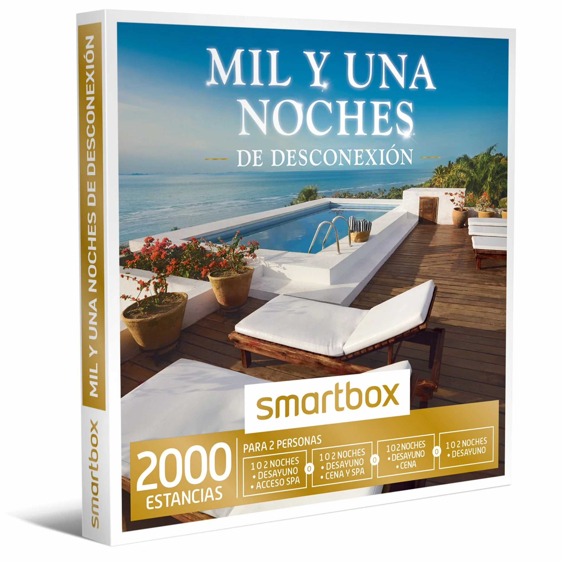 Smartbox Caja Regalo Mil y una Noches de desconexión, Idea de Regalo para Parejas, 1 o 2 Noches con Desayuno o 1 Noche con SPA o Cena para 2