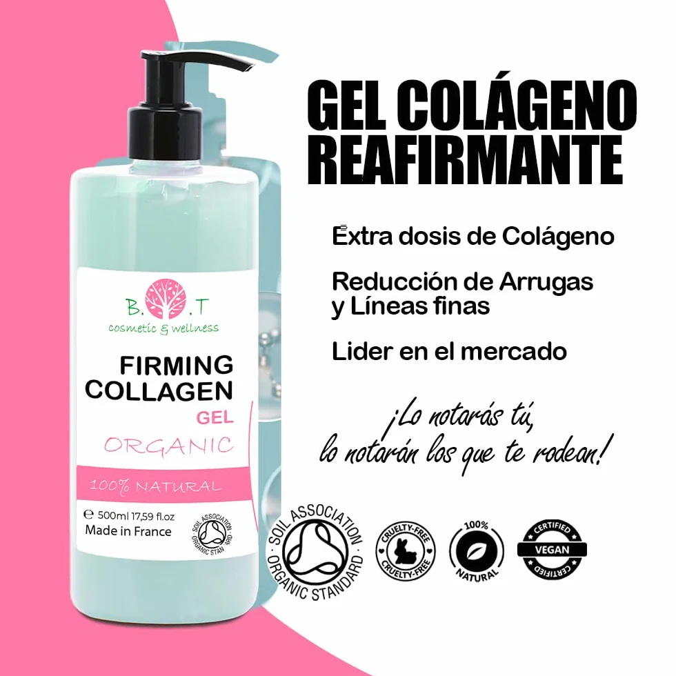 Gel Antiarrugas Colágeno Marino Bioactivo Premium 500 ml Reducción de Arrugas Reafirmante Hidratante