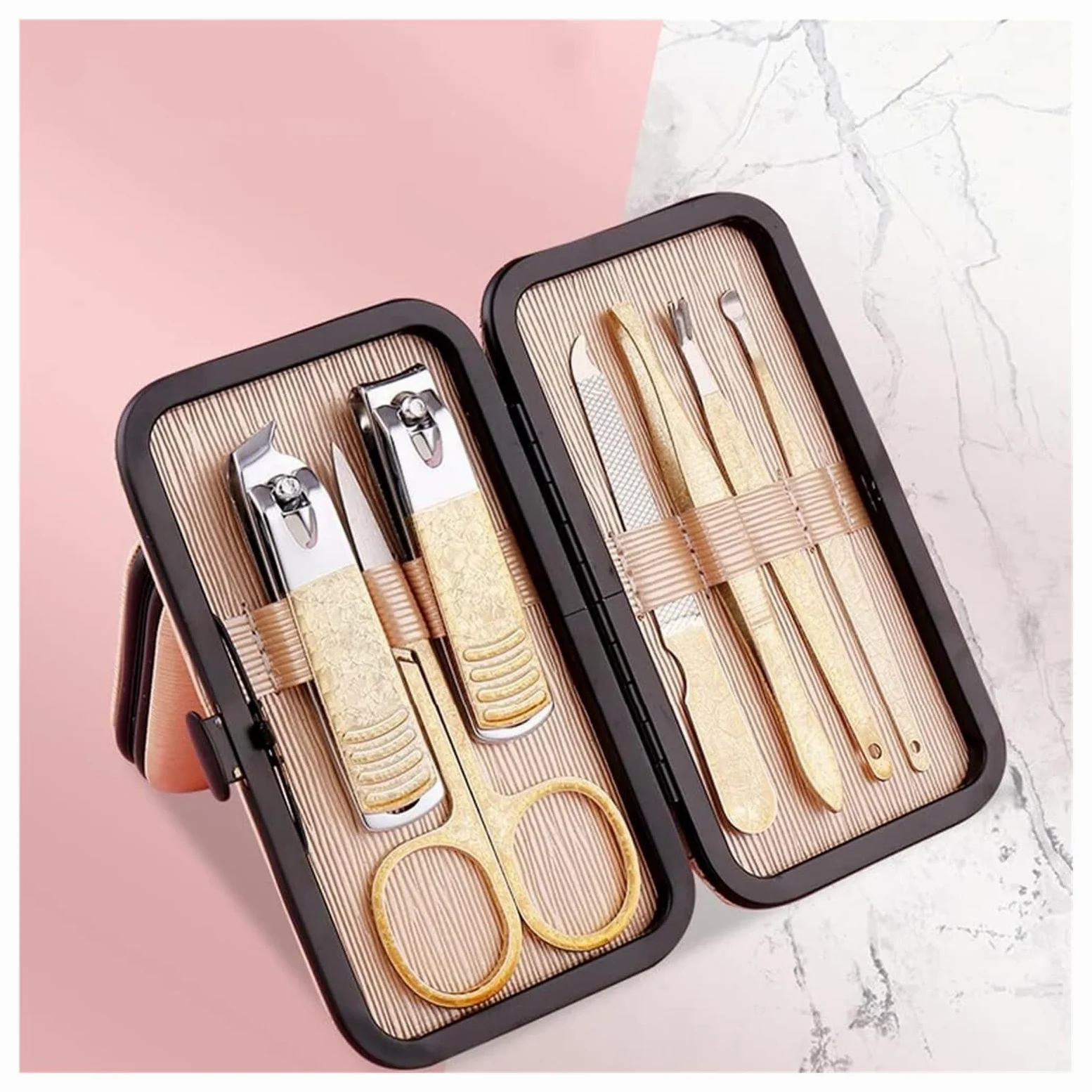 Juego de manicura, cortaúñas Profesional, cortaúñas de Acero Inoxidable, Kit de manicura y pedicura. Herramientas para Cortar uñas.