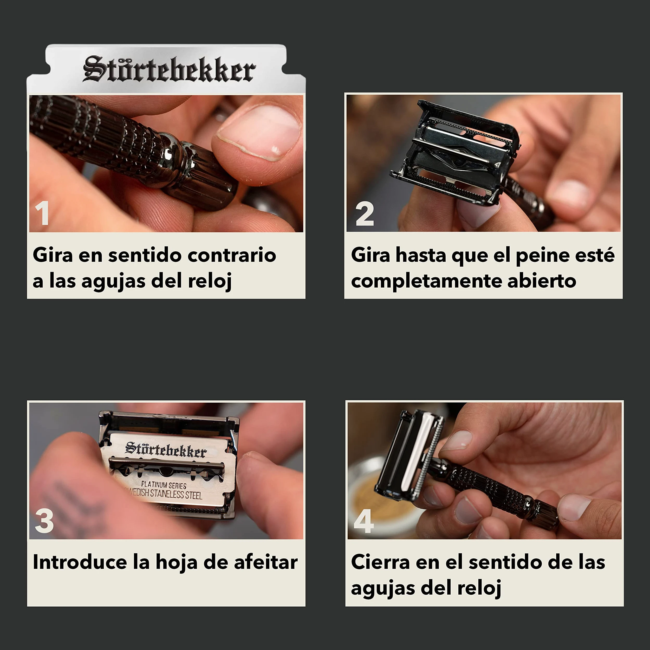 Juego de maquinilla de afeitar en estuche de cuero hecho a mano - incluye brocha de afeitar, bol de afeitado, jabón de afeitar, piedra de alumbre y 10 cuchillas de afeitar