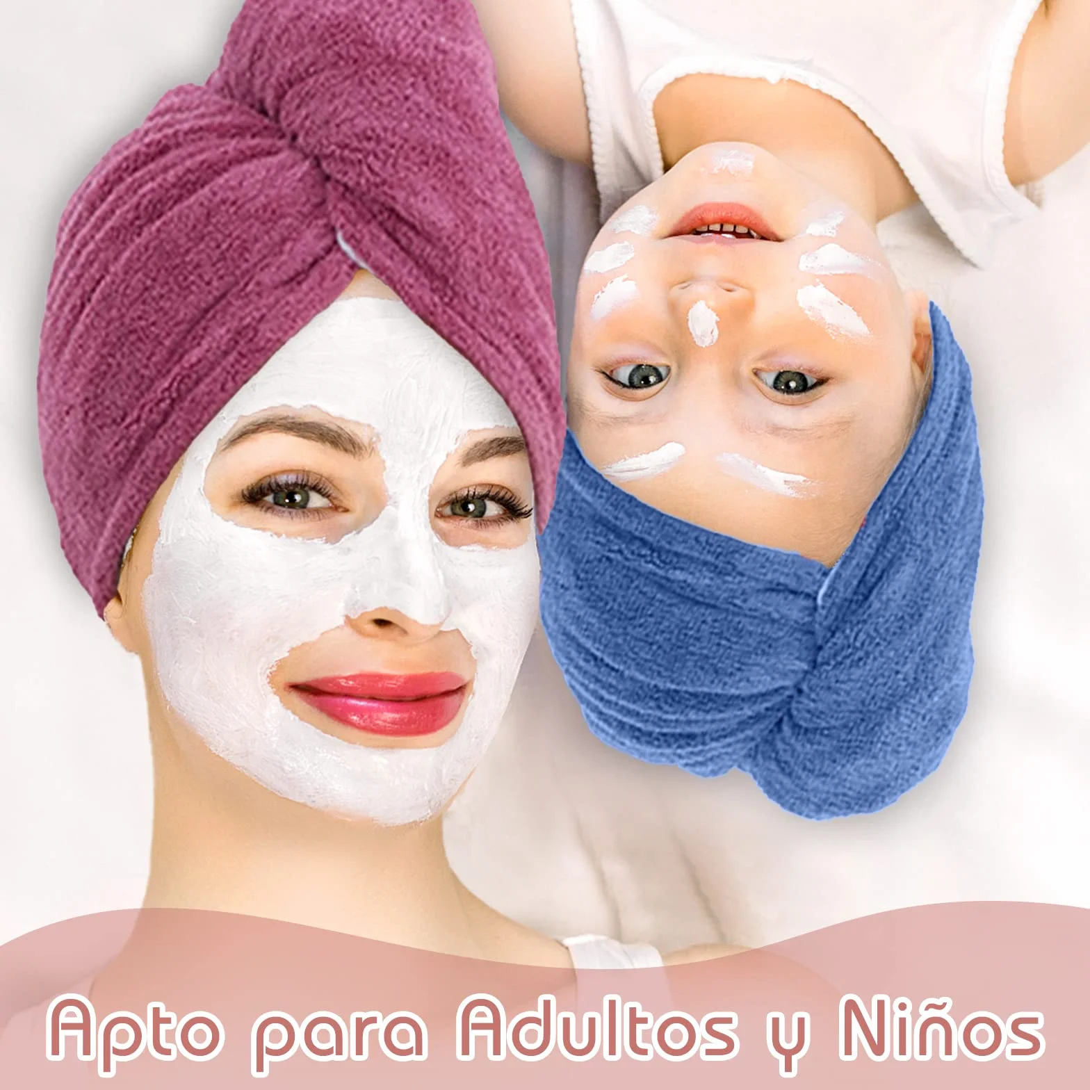 VEGCOO Toalla para el Cabello Turbante Seca Pelo Mujer Superabsorbente Secado Rápido Microfibra