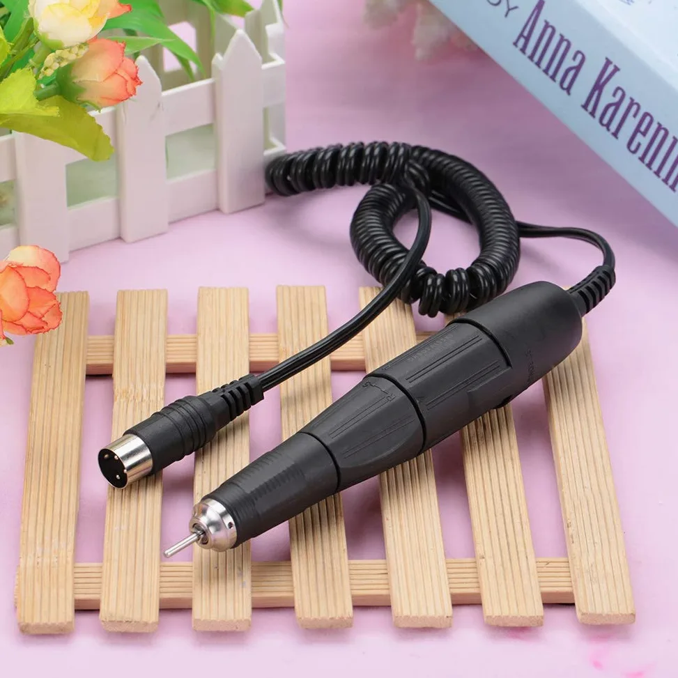Mango de Taladro de Uñas Eléctrico, Pieza de Mano para Máquina de Manicura, 2.35mm, Negro