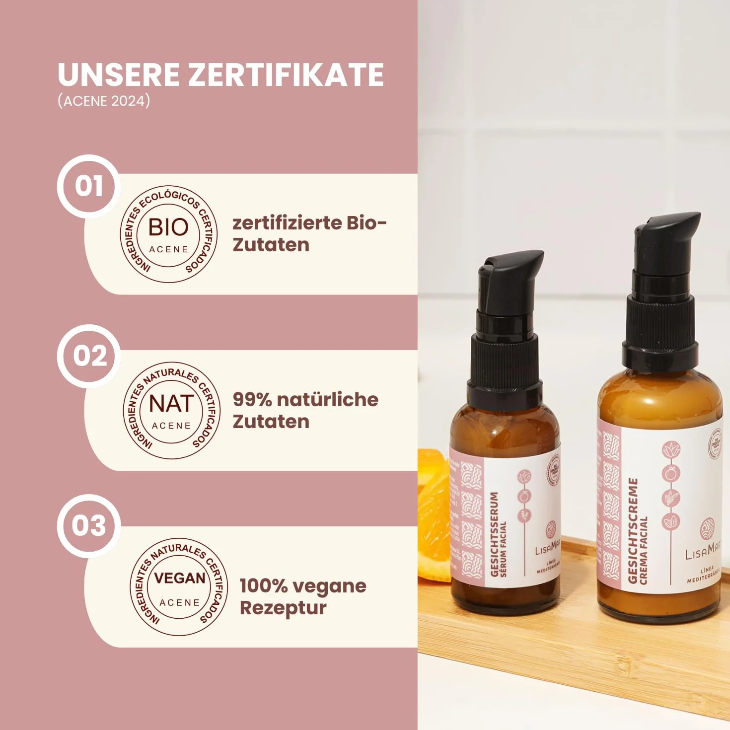 LisaMar® Juego de crema facial y suero – Cuidado antiedad para una piel radiante – Hialurón y aloe vera – Natural, orgánico y vegano – Hidratante facial
