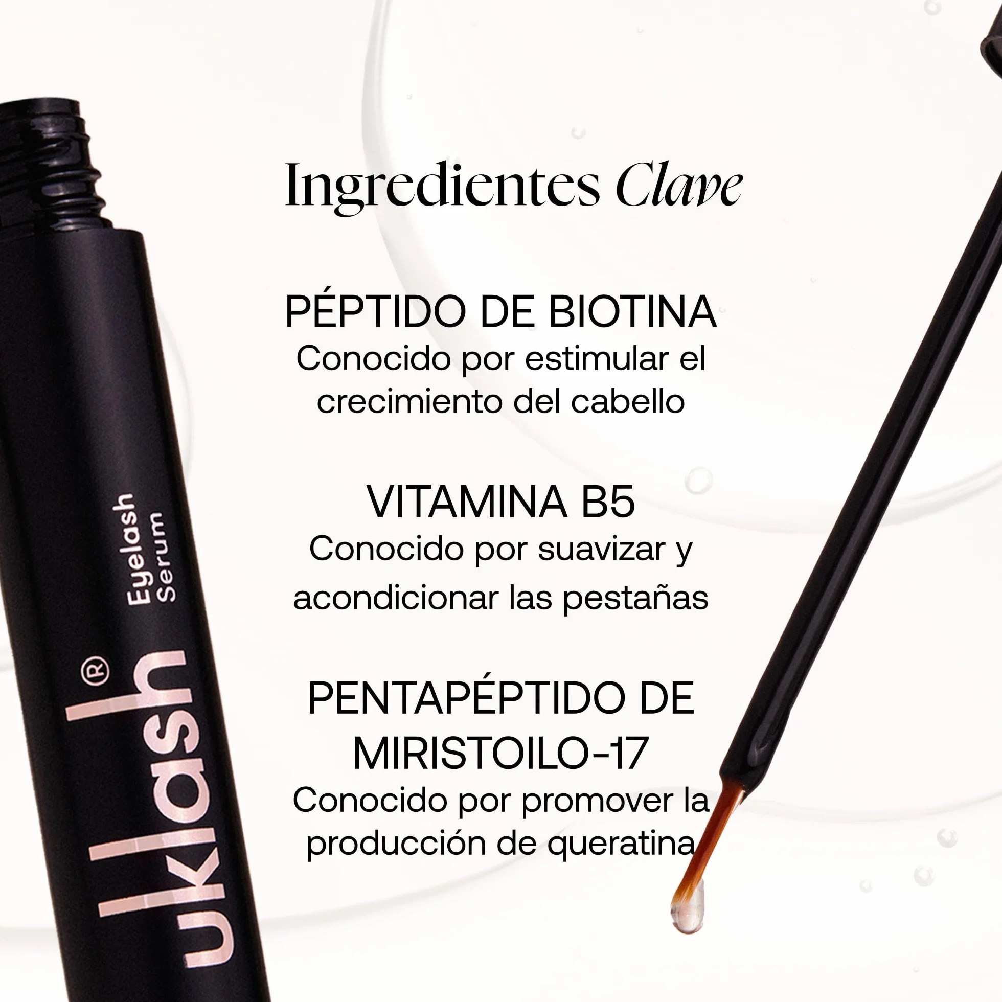 UKLASH Sérum de Pestañas 3ml Mayor Longitud y Densidad Vegano Sin Crueldad