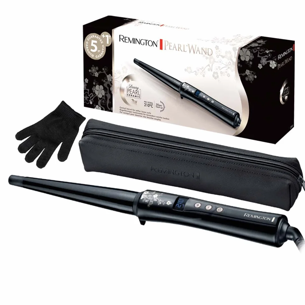 Remington Rizador Pelo Ondas cónico 13-25 mm Pearl revestimiento cerámico pantalla LCD 130-210 °C CI951