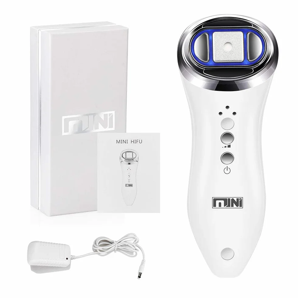 Mini HIFU Máquina Profesional RF Ultrasónico Lifting Antiarrugas Estiramiento Piel Facial Cuello Ojos Belleza
