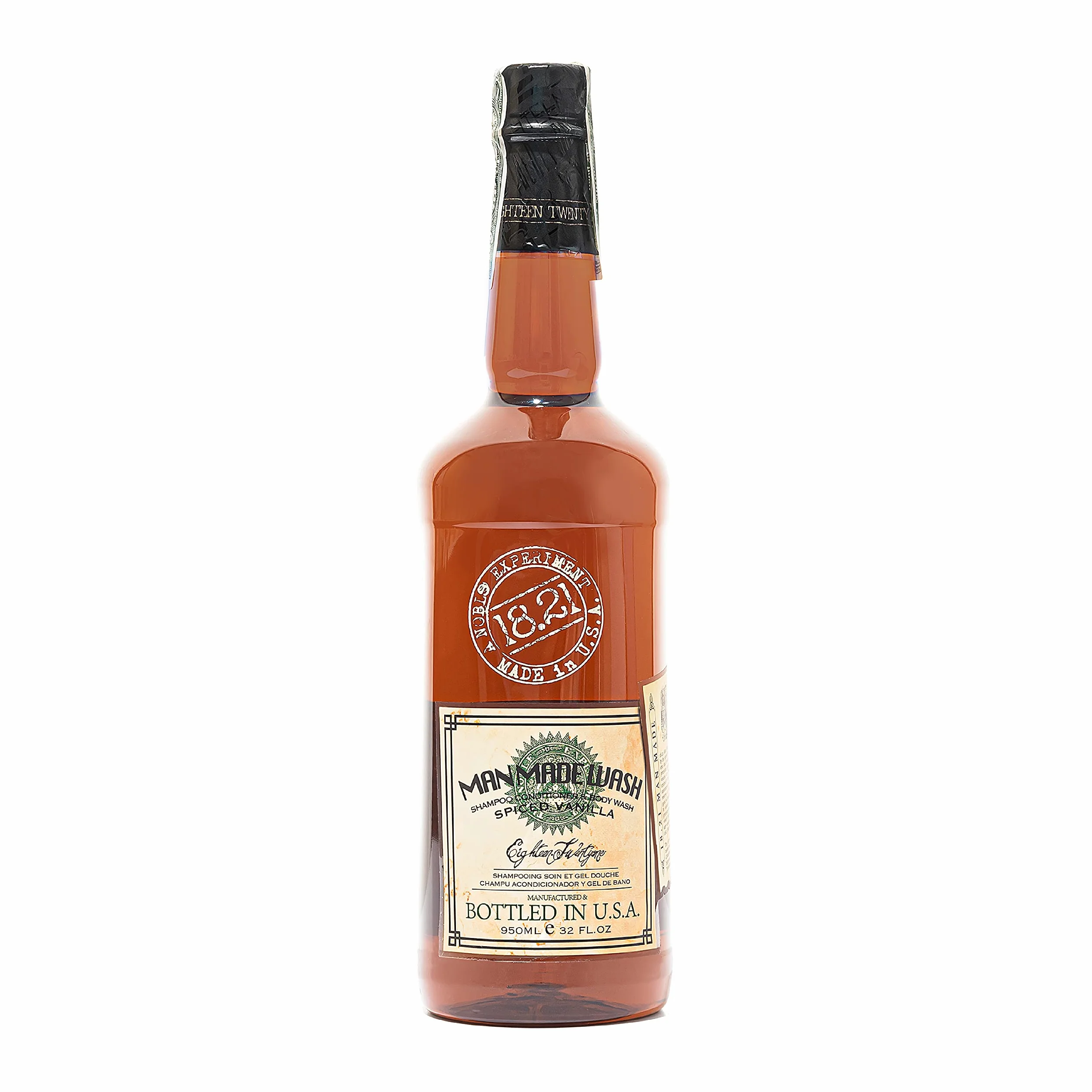 Man Made Wash - Spiced Vanilla 18.21 Man Made for Men 32 oz 3-In-1 Shampoo, Conditioner and Body Wash