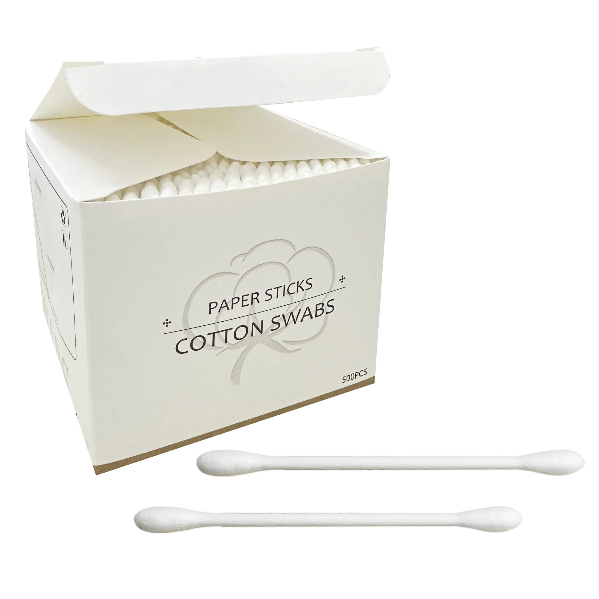 Bastoncillos de algodón con palitos de papel, 1000 ct, bastoncillos de algodón natural de doble punta