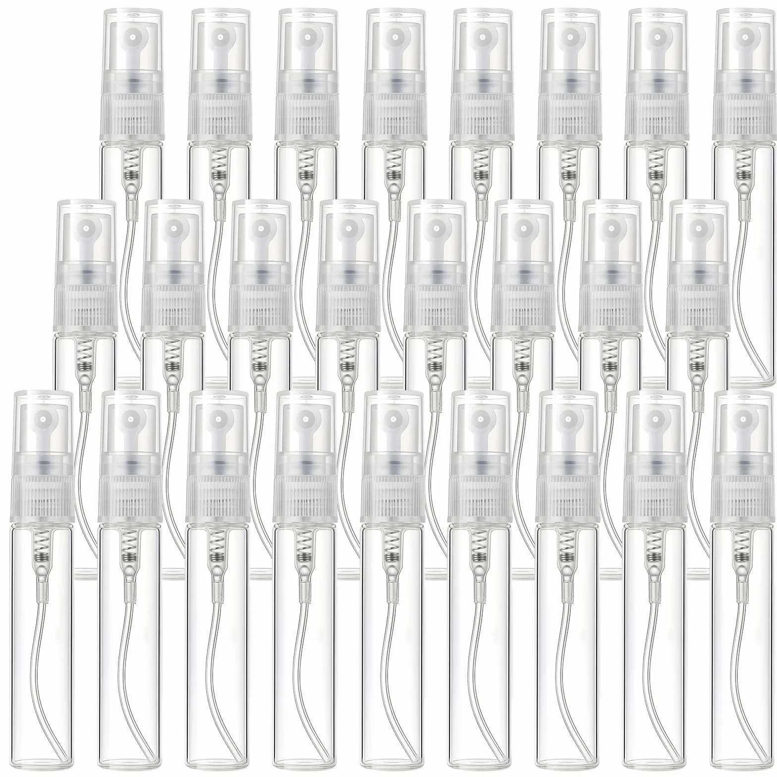 Botellas de Spray Vacías 25x5ML, Mini Pulverizadores Transparentes Rellenables para Perfume, Aceites Esenciales