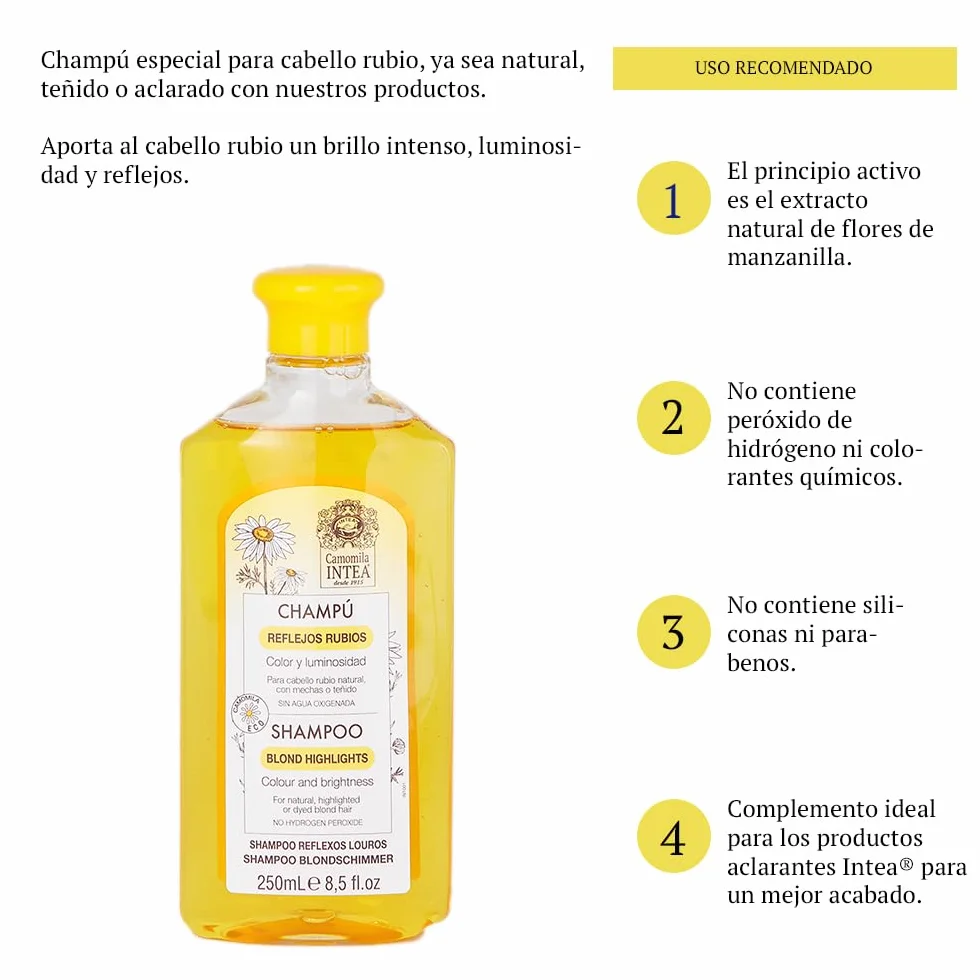 Camomila Intea Champú Profesional Reflejos Rubios Dorados 250 ml