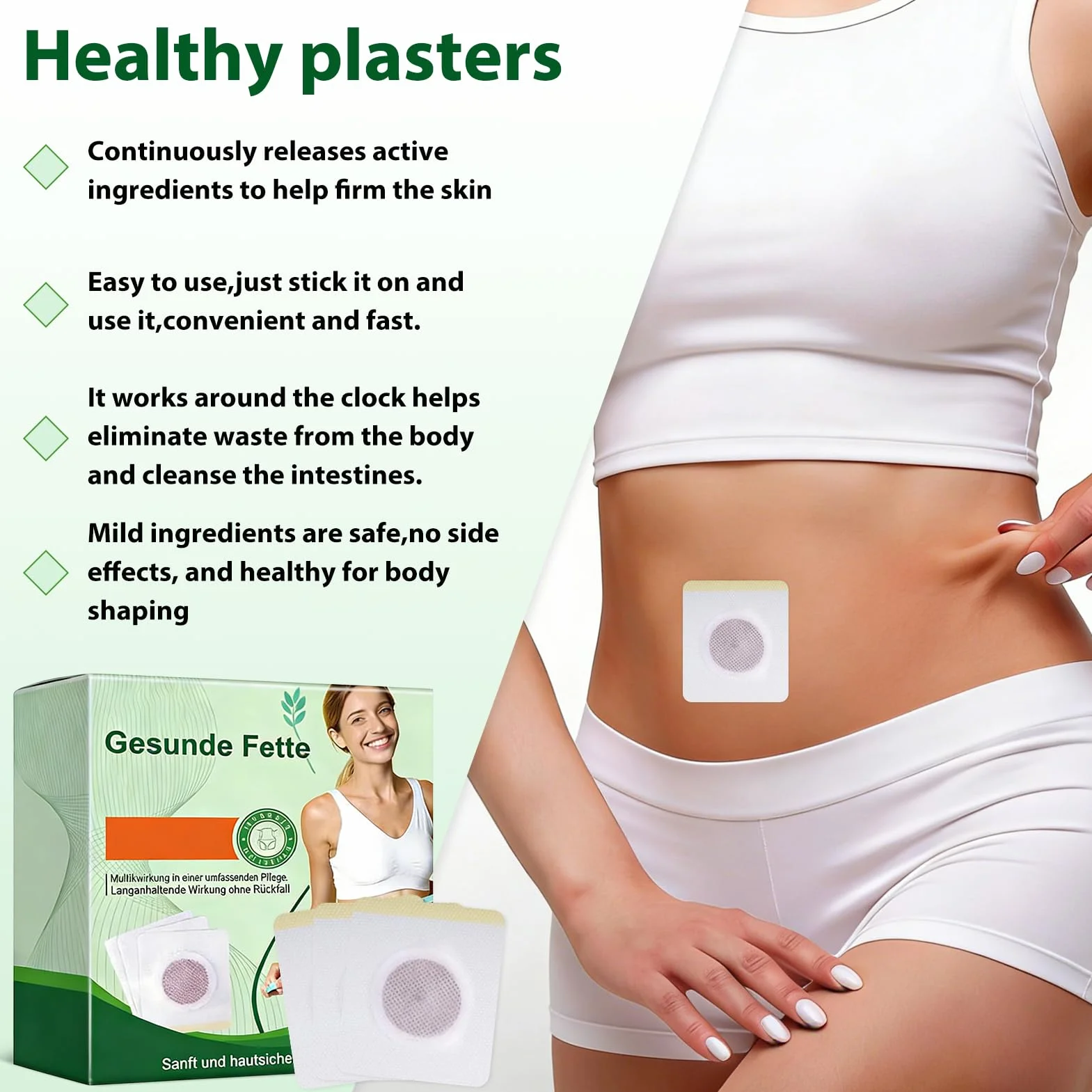 Moringa - Parches adelgazantes 10 en 1, Moringa 10-in-1 Slimming Patches, Con Extractos Botánicos, lngredientes Naturales, Für Alle Haut, parches adelgazantes para hombres y mujeres