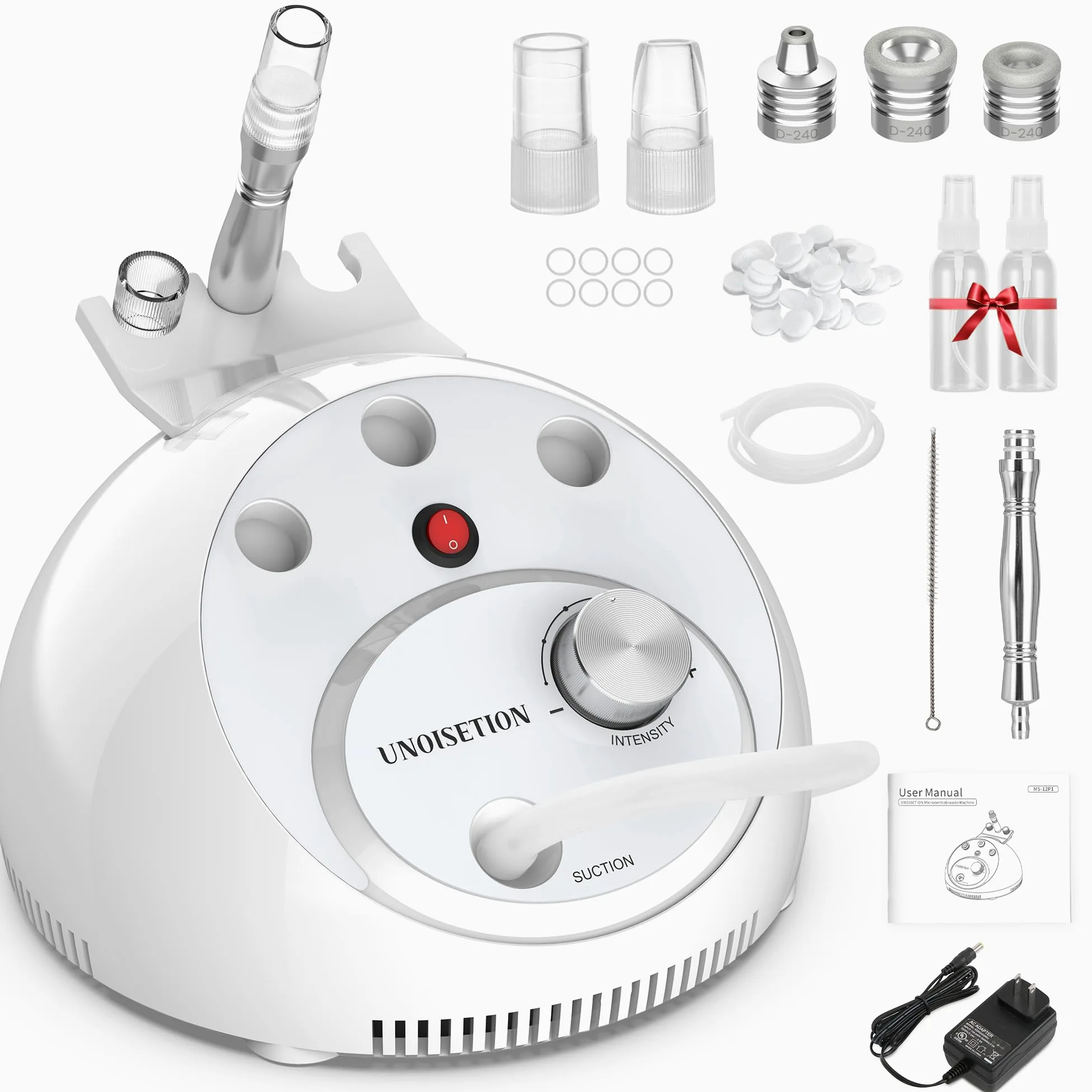 UNOISETION Removedores de puntos negros, 2 en 1 de grado profesional para spa en casa, limpiador facial de poros para puntos negros, puntos blancos, exfoliación, succión ajustable de 20-80 Kpa para