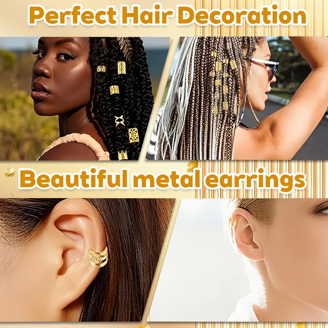 40 Piezas Clips de Pelo en Espiral para Trenzas Dreadlocks, Anillos Joyas Rastas para Decoración de Cabello