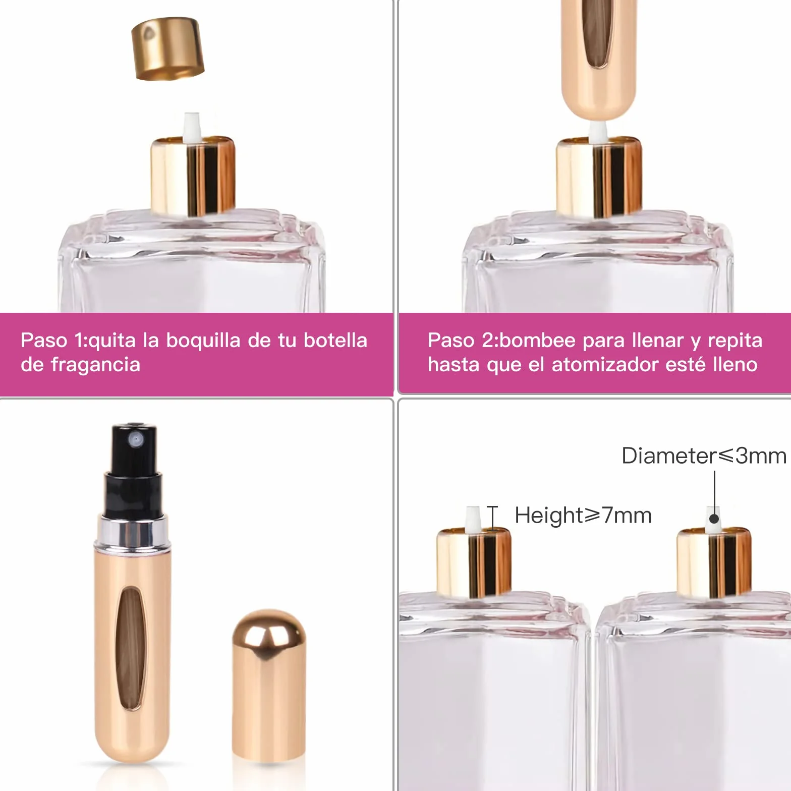 Atomizador Perfume Recargable Portátil 5ml VEGCOO