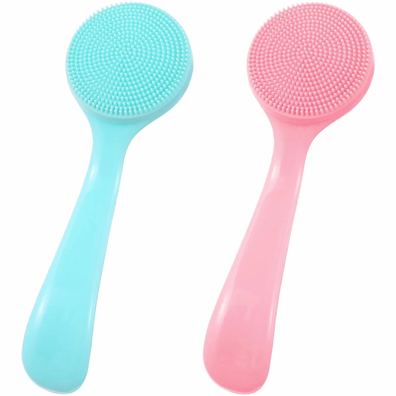 Oruola 2 cepillos de limpieza facial, cepillo de silicona impermeable exfoliante para poros