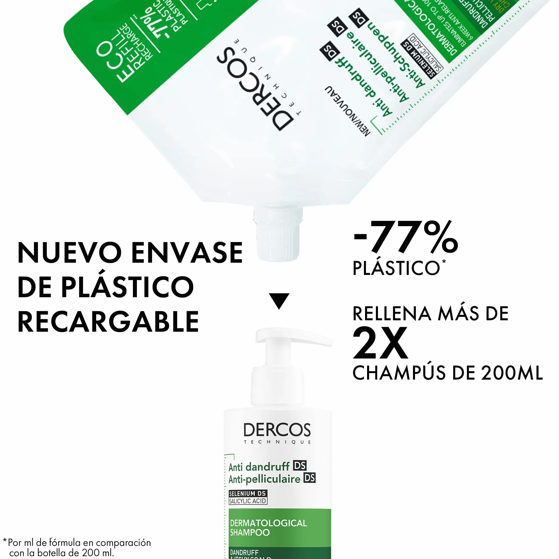 Vichy Dercos Technique Champú Anticaspa 400 ml Cabellos Seco