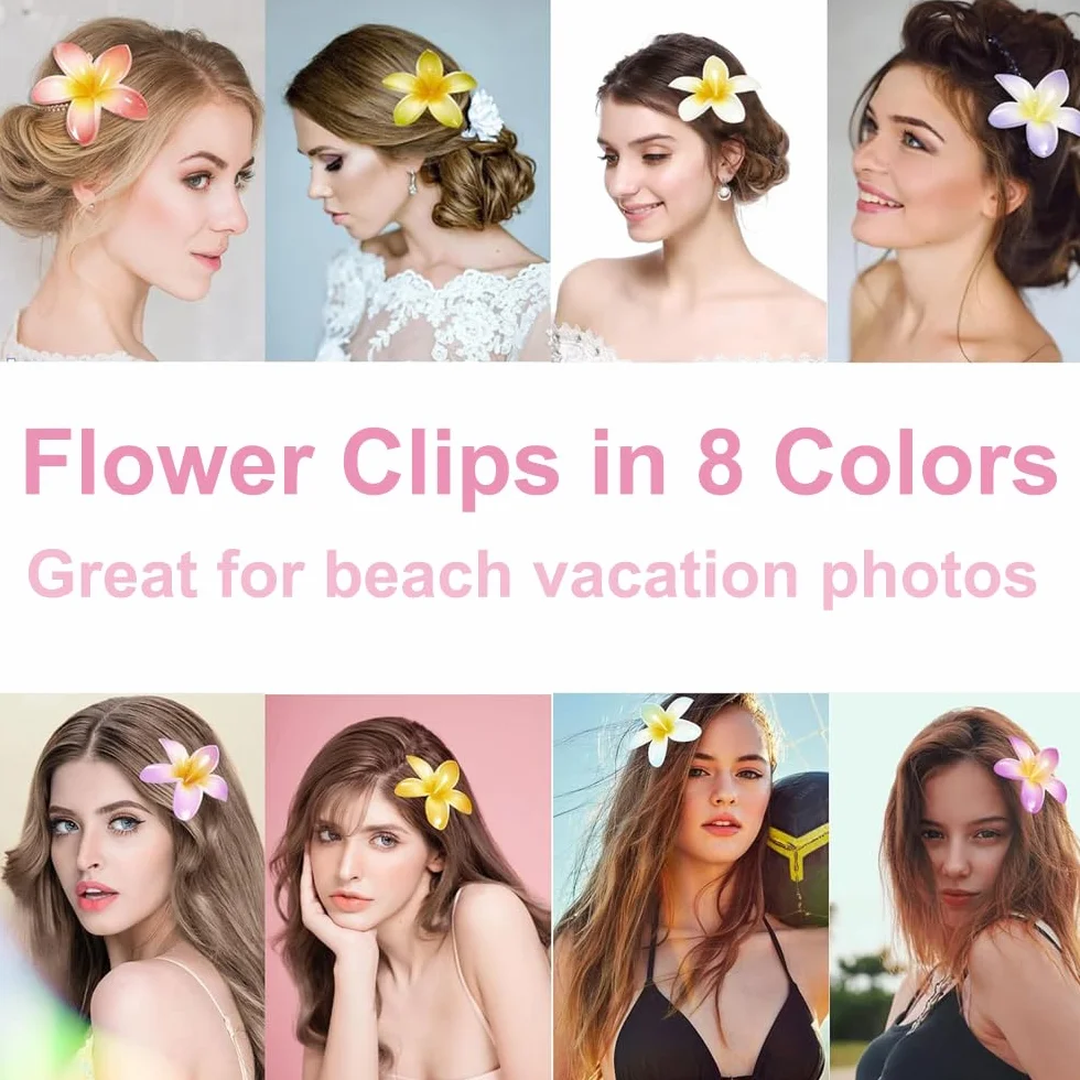 Pinzas Pelo Flor Grande 8cm Antideslizantes Mujer Niñas Hair Clips Hawaiana