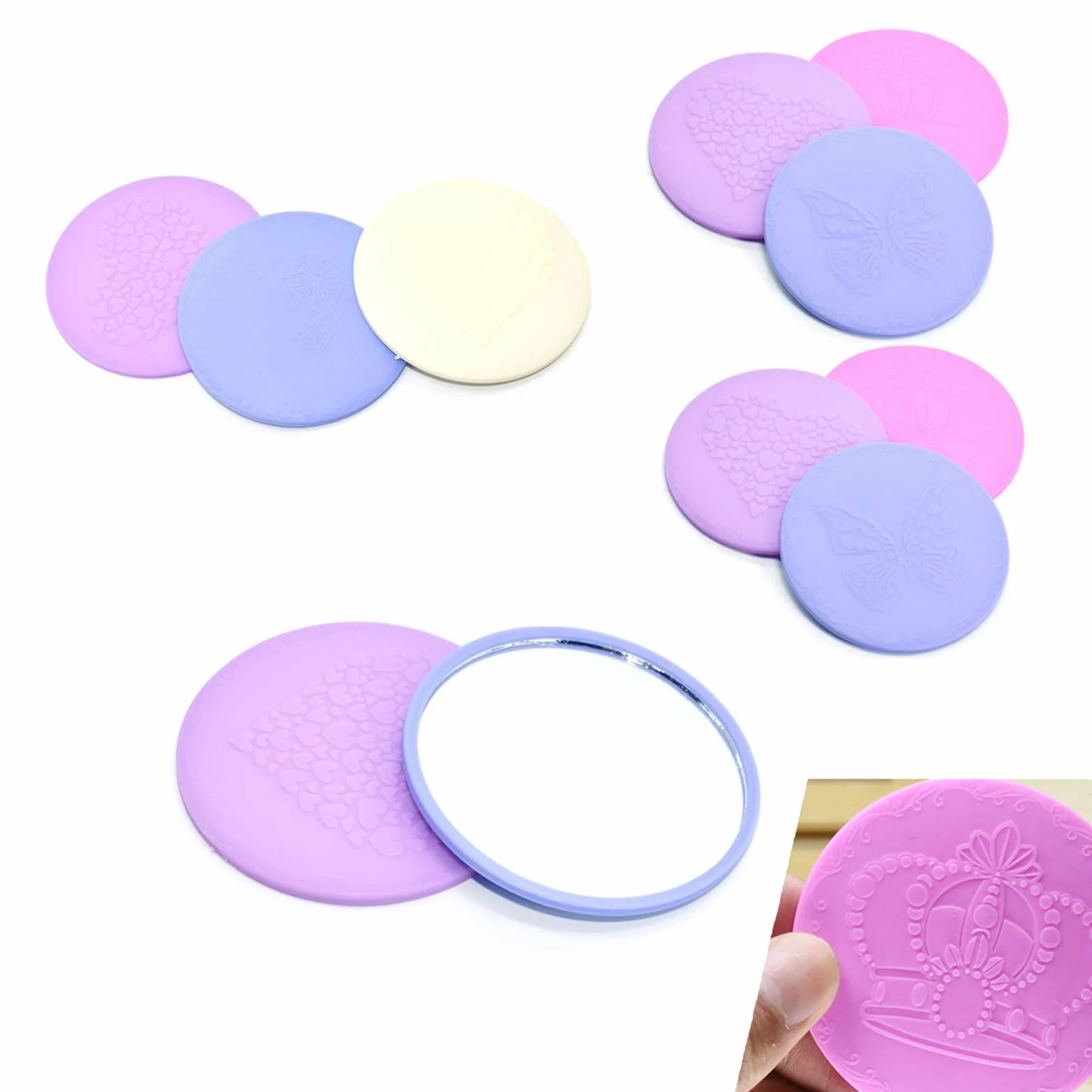 Mini Espejo de Bolsillo Redondo Portátil 50 Piezas para Bolsos y Viaje