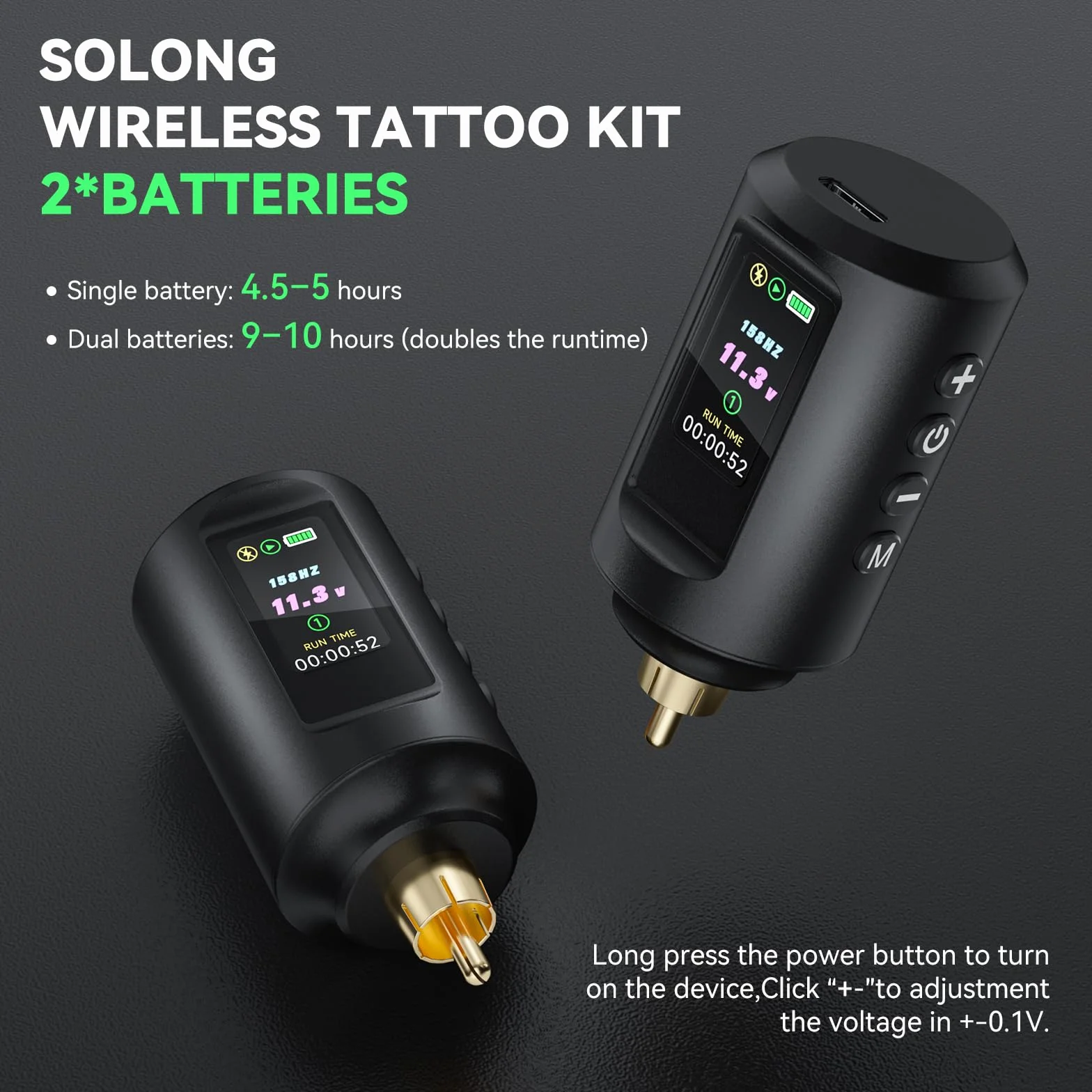 Kit de Máquina de Tatuar Solong 20 agujas para tatuajes, 7 botellas de tinta, 2 baterías de 1800 mAh, kit completo de tatuaje para principiantes y profesionales EF-TKP752AEU-2