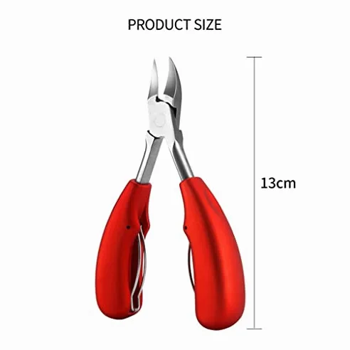 Cortador de uñas encarnadas para uñas gruesas, cortaúñas profesional con herramienta de corrección para piel muerta y eliminación de suciedad, herramienta de cuidado de pedicura, 13 cm