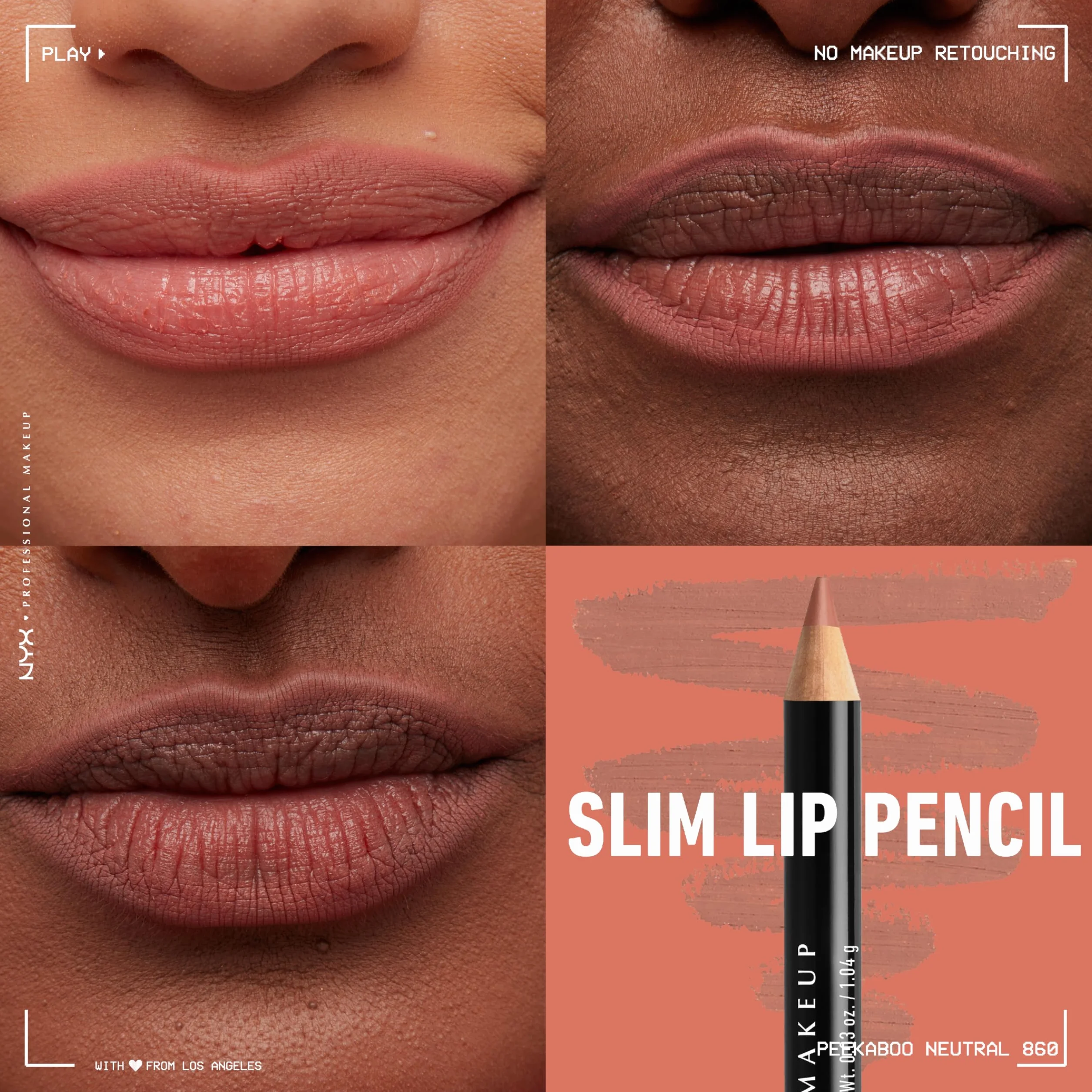 NYX Professional Makeup Slim Lip Pencil Peekaboo Neutral
