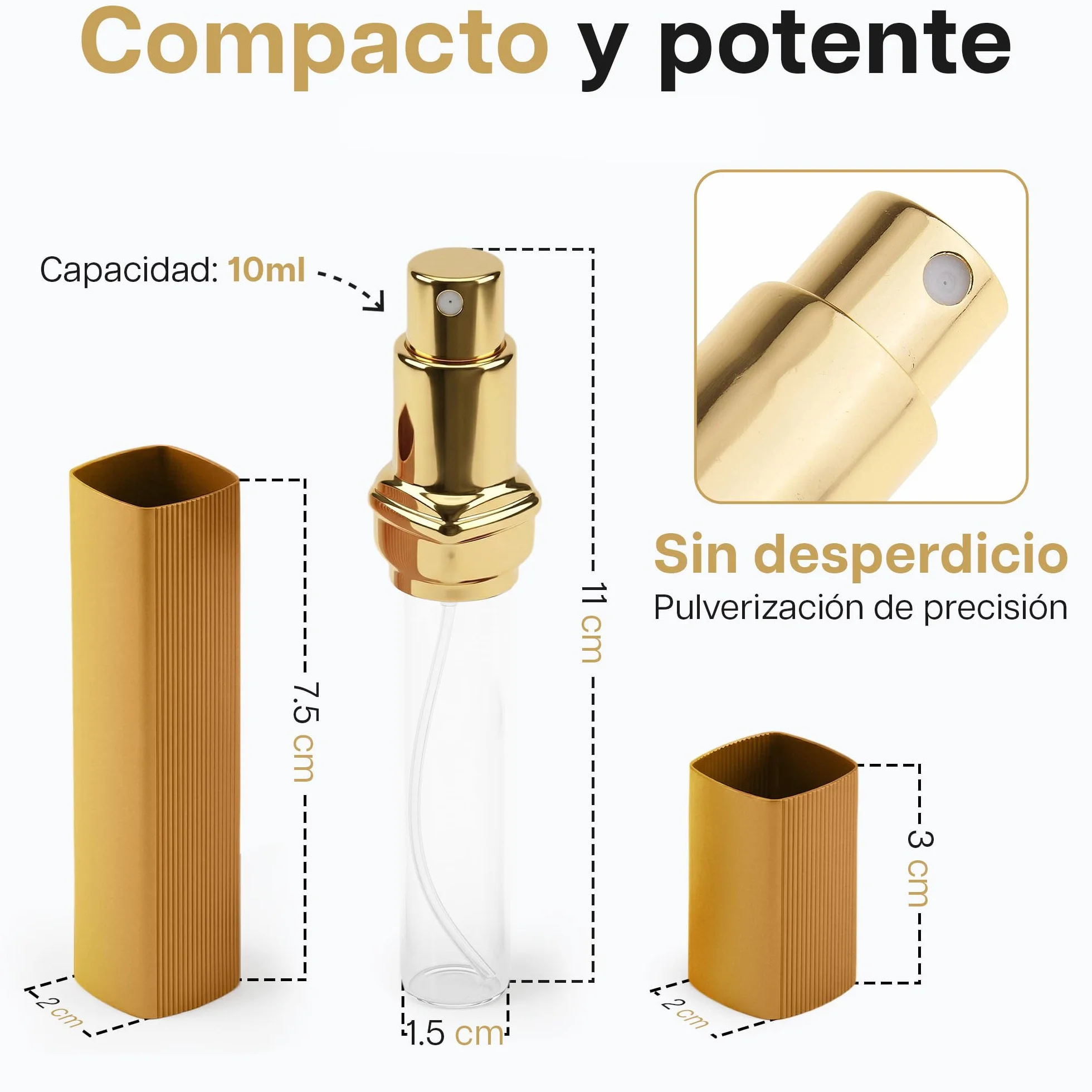 Atomizador Perfume Recargable 4PCS 10ml Aluminio Frasco Pulverizador Portátil