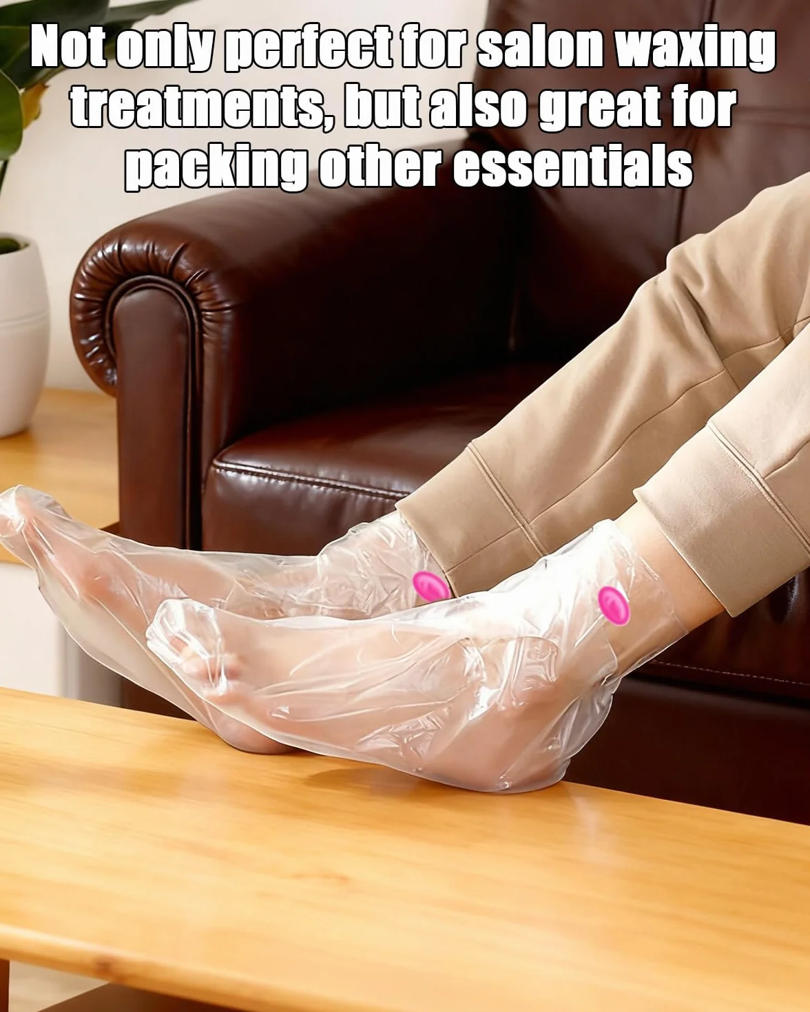 Bolsas para Pies Desechables 100 Unidades Transparentes Gruesas para Depilación Spa de Parafina