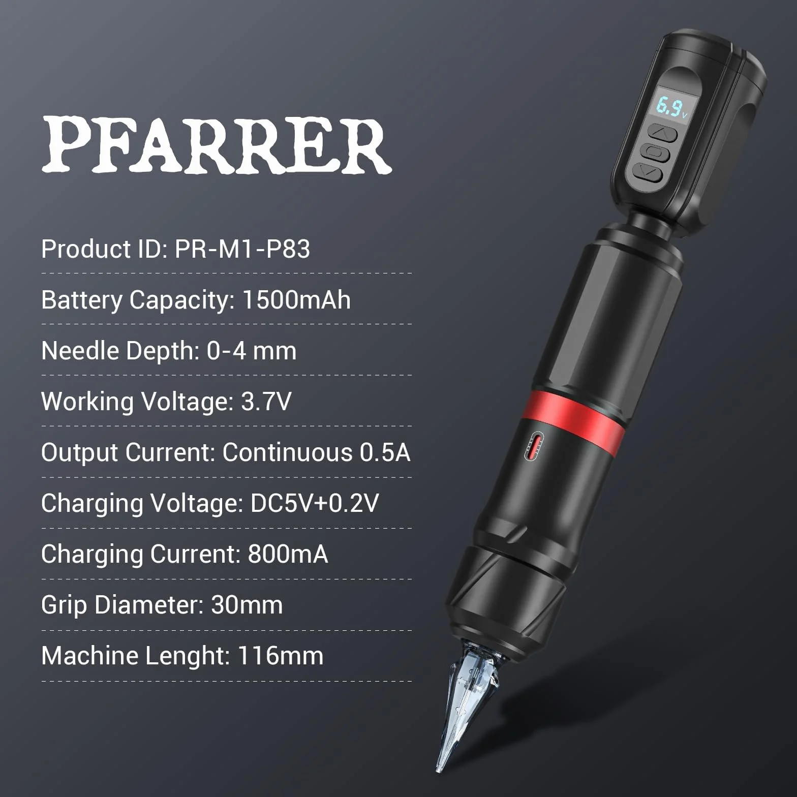 PFARRER maquina de tatuar kit completo Rotativa Máquina con 4 Modos Batería 10pcs Agujas Tatuaje Cartucho 10 Tinta Tatuaje Profesional for Principiante y Artistas PRP83KITEU-1