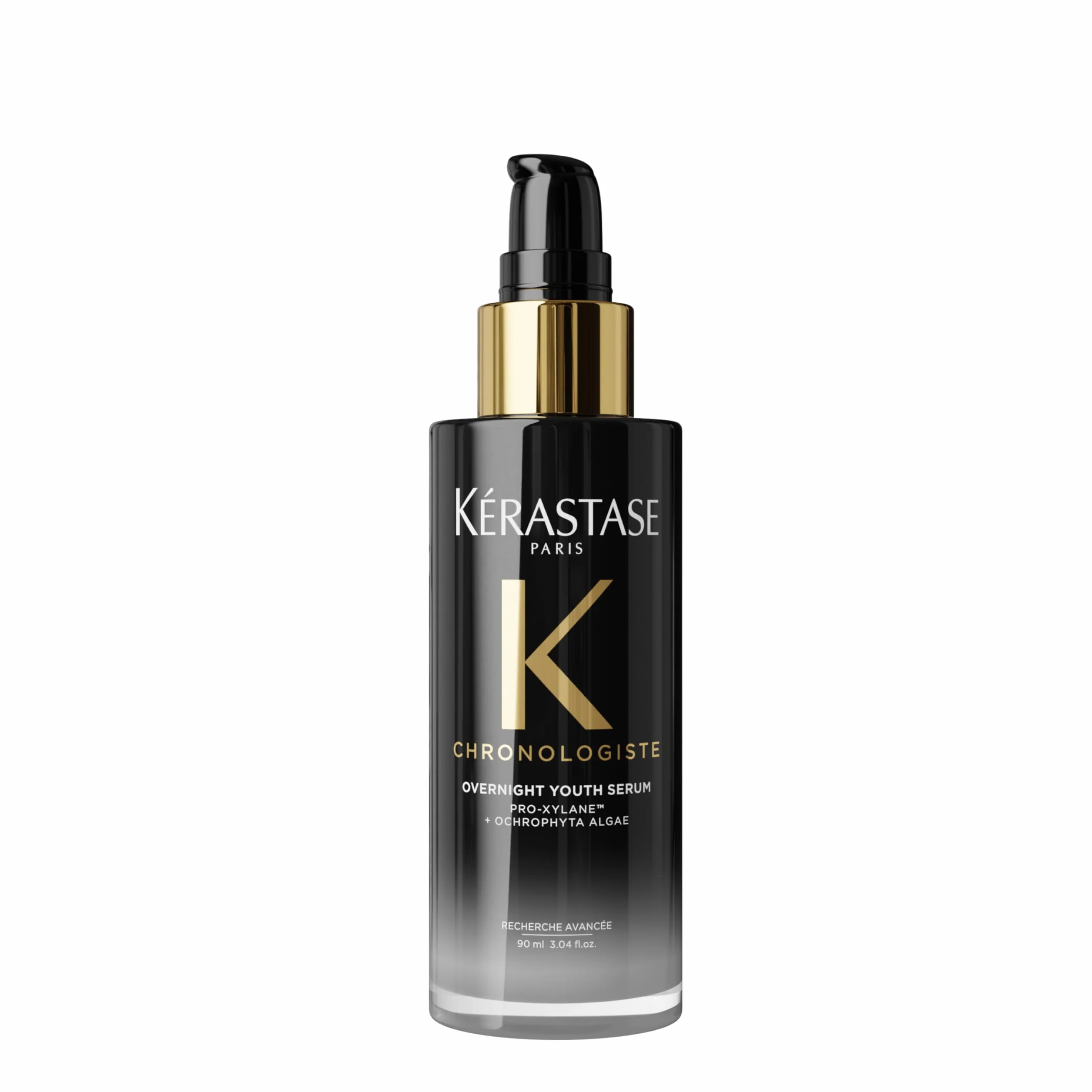 Kérastase Chronologiste, Sérum Capilar Rejuvenecedor de Noche, Cabello Debilitado por los Signos de Envejecimiento Capilar, Combate el Encrespamiento, Enriquecido con Pro-Xylane y alga Ocrófita, 90ml