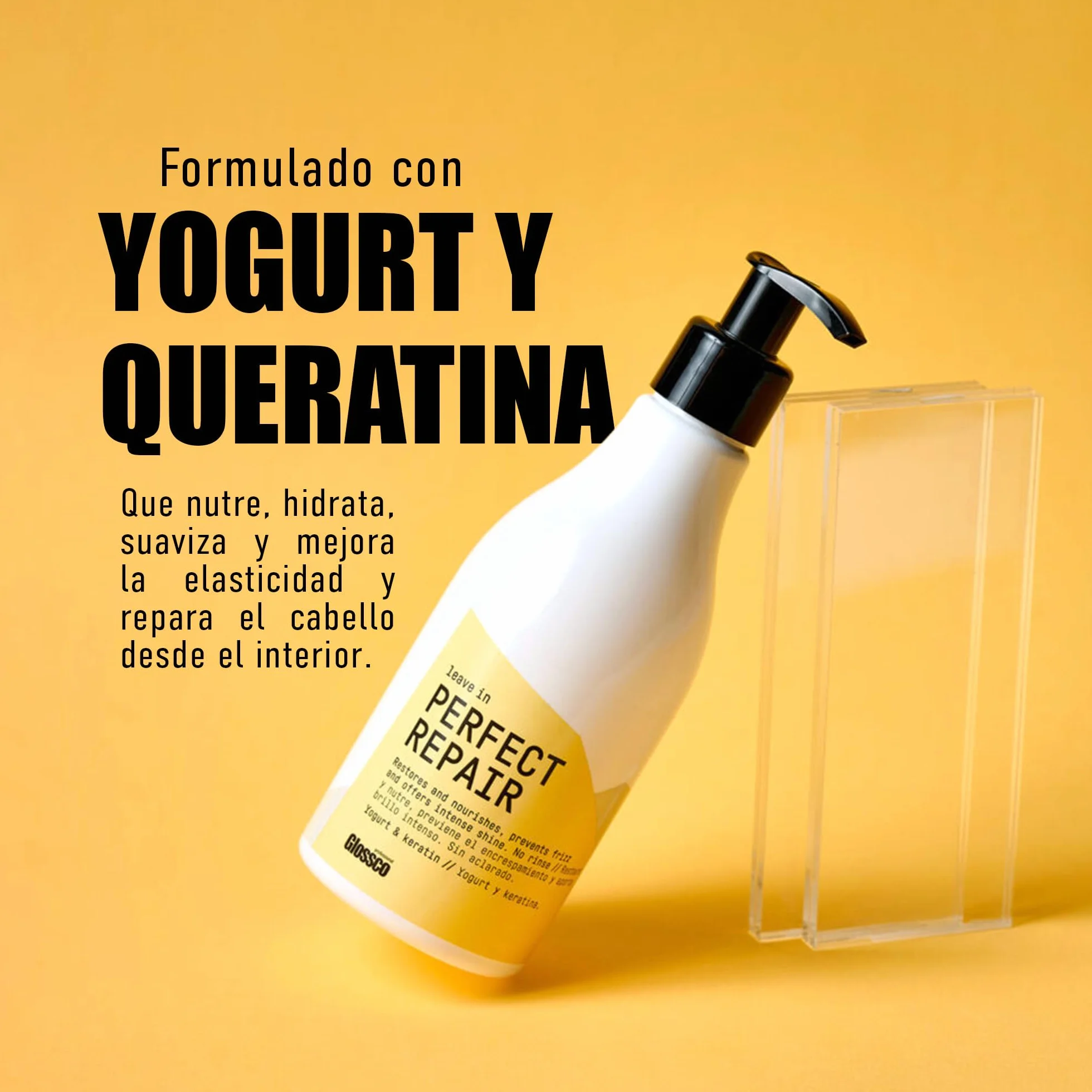 GLOSSCO PROFESSIONAL Leave In Perfect Repair 250 ml Yogurt Keratina Antiencrespamiento Cabello