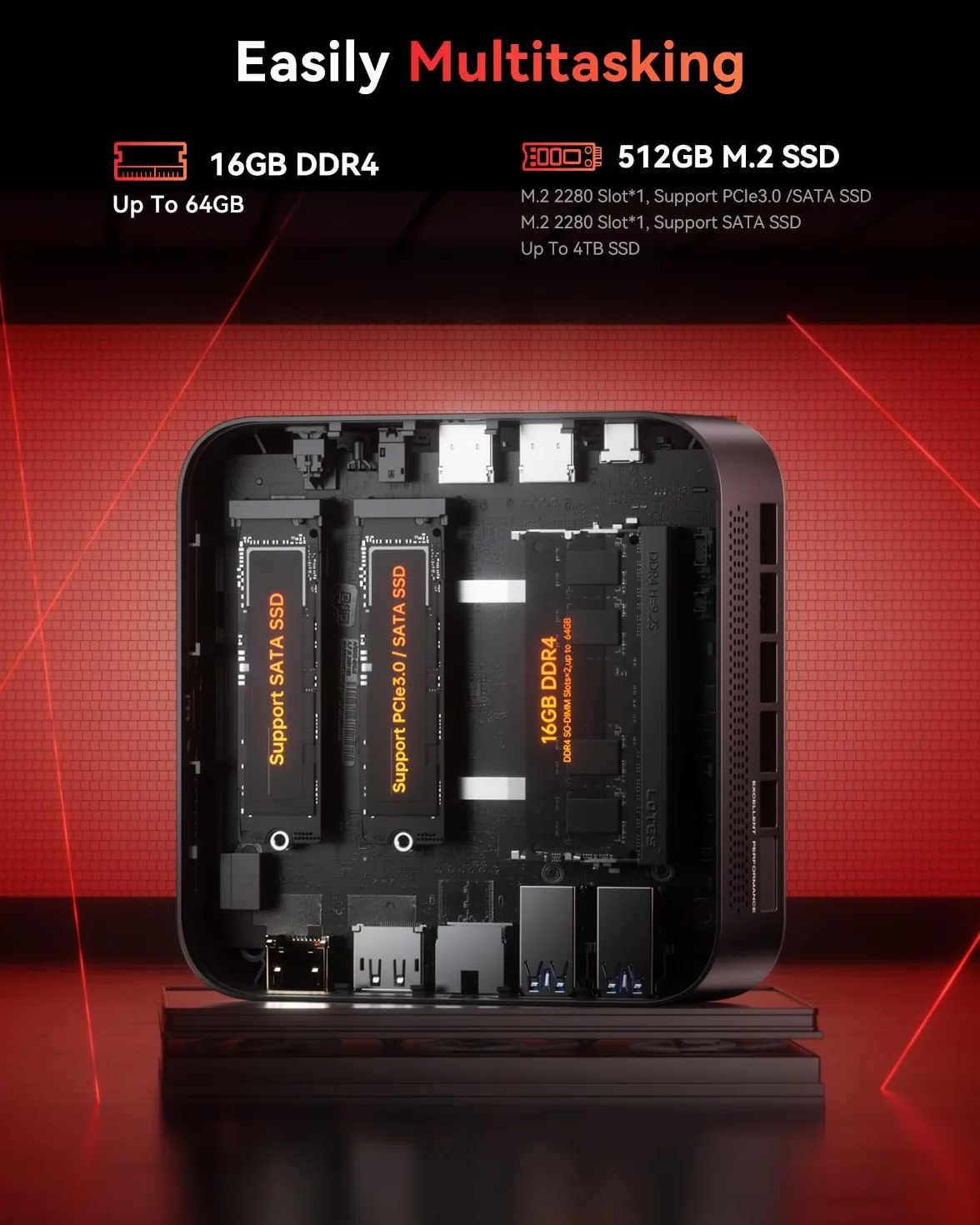 NiPoGi E3B Mini PC AMD Ryzen 5 7430U 16GB RAM 512GB SSD WiFi 6 BT 5.2 Triple 4K Display W-11 Pro