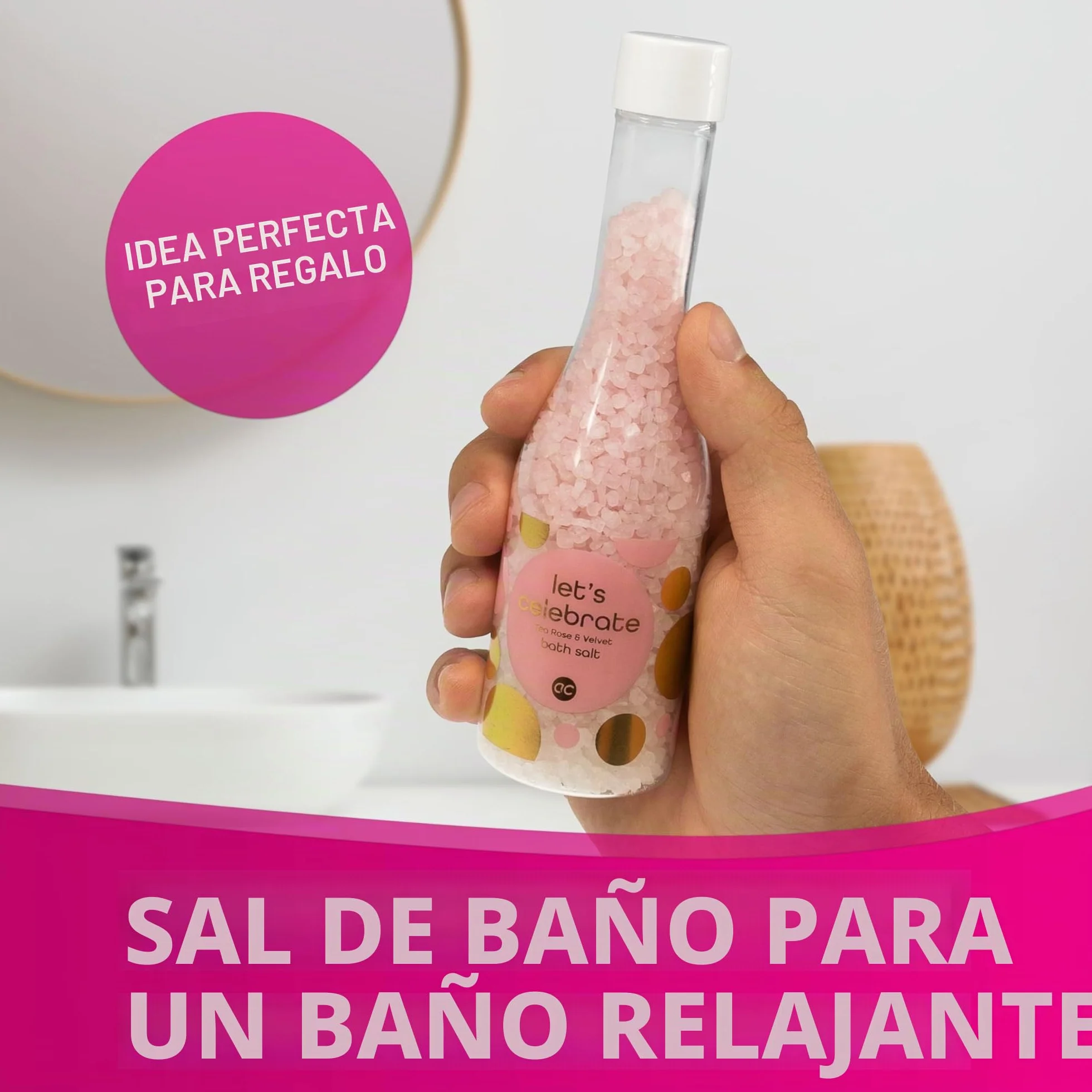 Accentra Set de ducha 3 piezas gel loción corporal sal de baño champán
