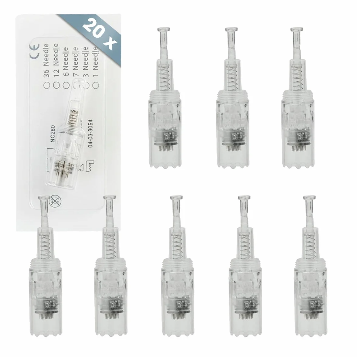 P-Beauty Dermapen M1 Cartuchos de aguja para microneedling – Repuesto para Derma Elektrik Pen M1 – Cierre de rosca