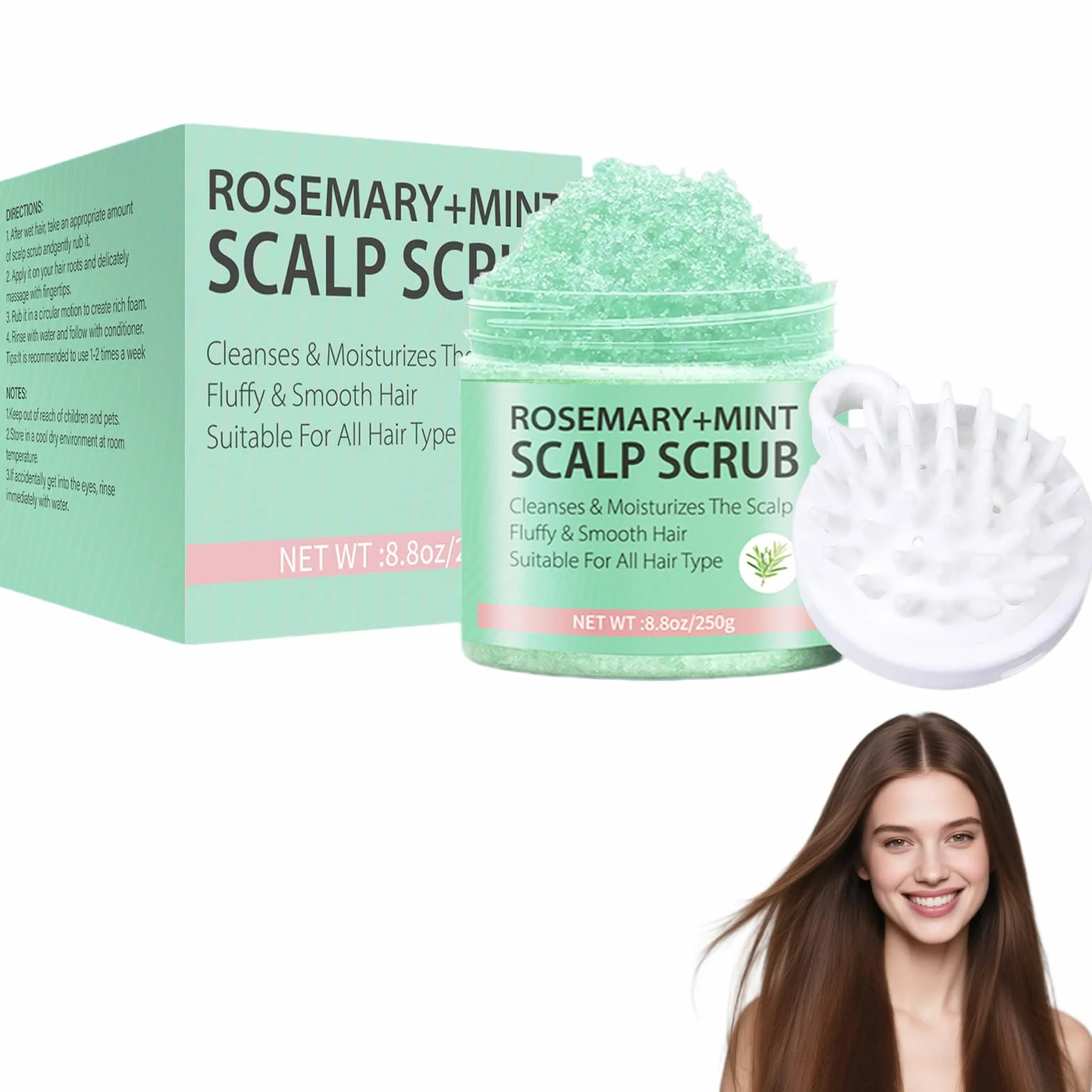 Gommage 2 en 1 Cuir Chevelu Exfoliante Romero Champú Masajeador Tratamiento Purificante 250 g