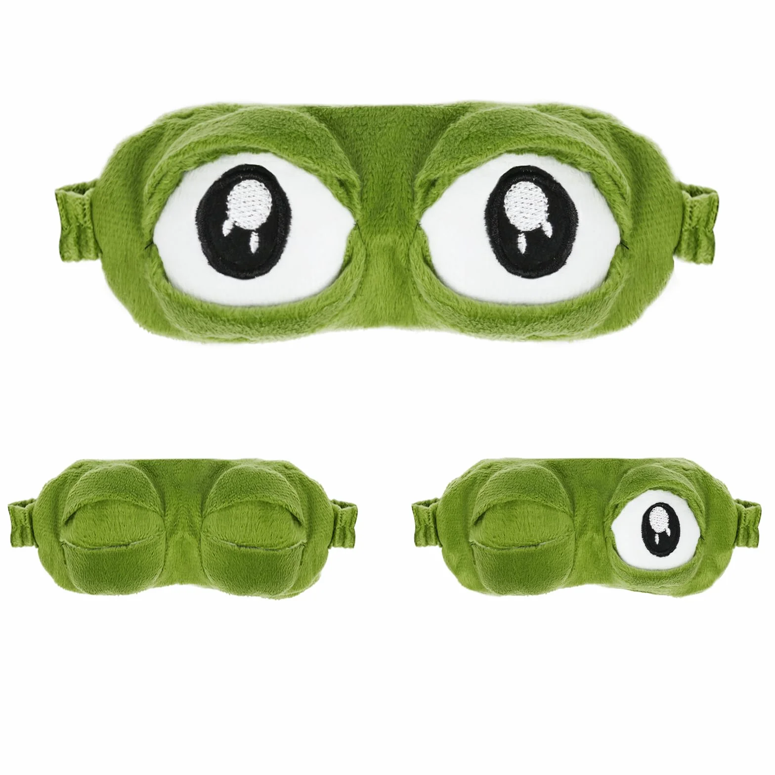 ACWOO Antifaz de Rana 3D para Dormir, Máscara Ocular de Pelusa, Viaje para Niños Hombres Mujeres