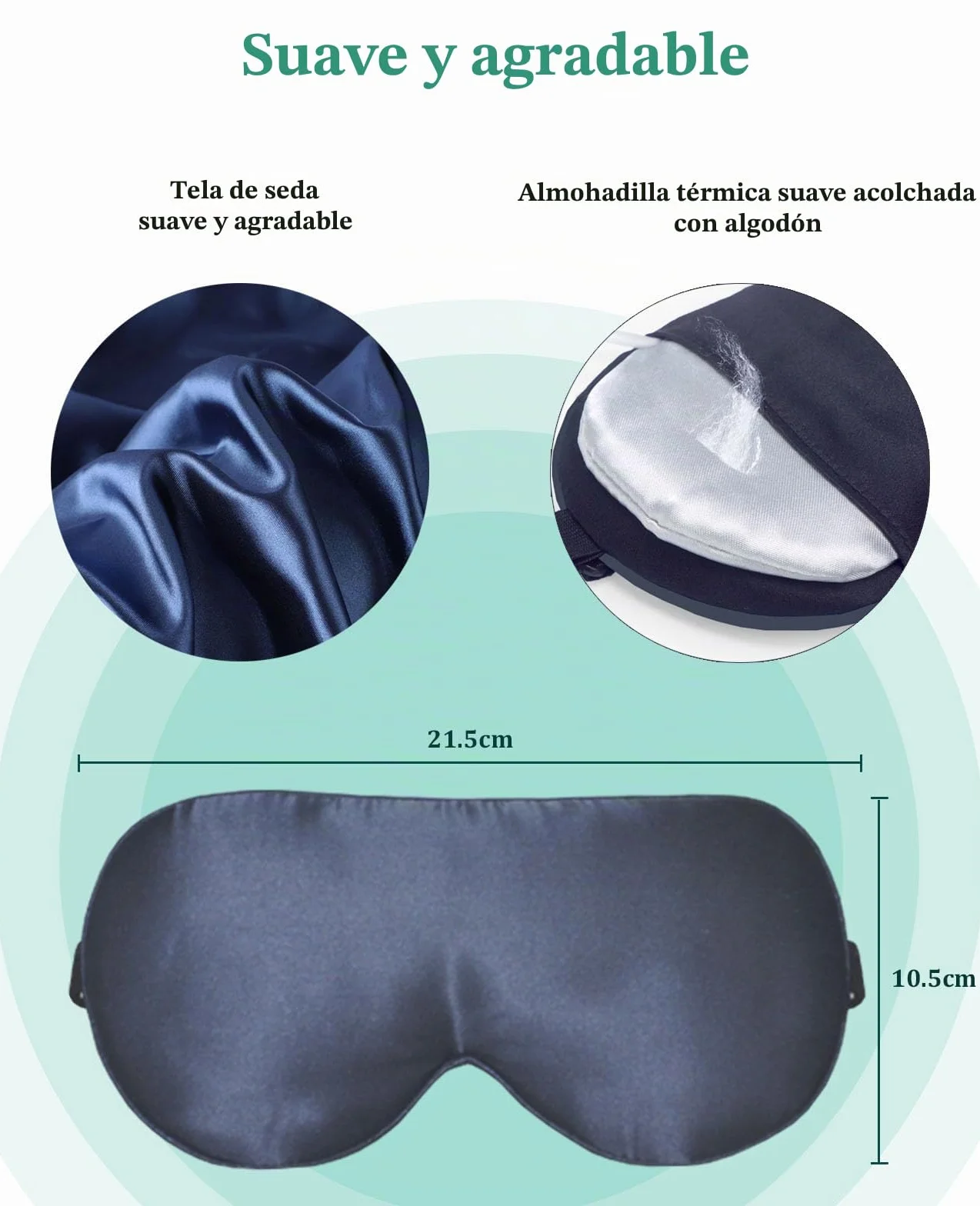 Máscara de Ojos Calentada PJYU Antifaz para Dormir para Ojos Secos Azul Marino