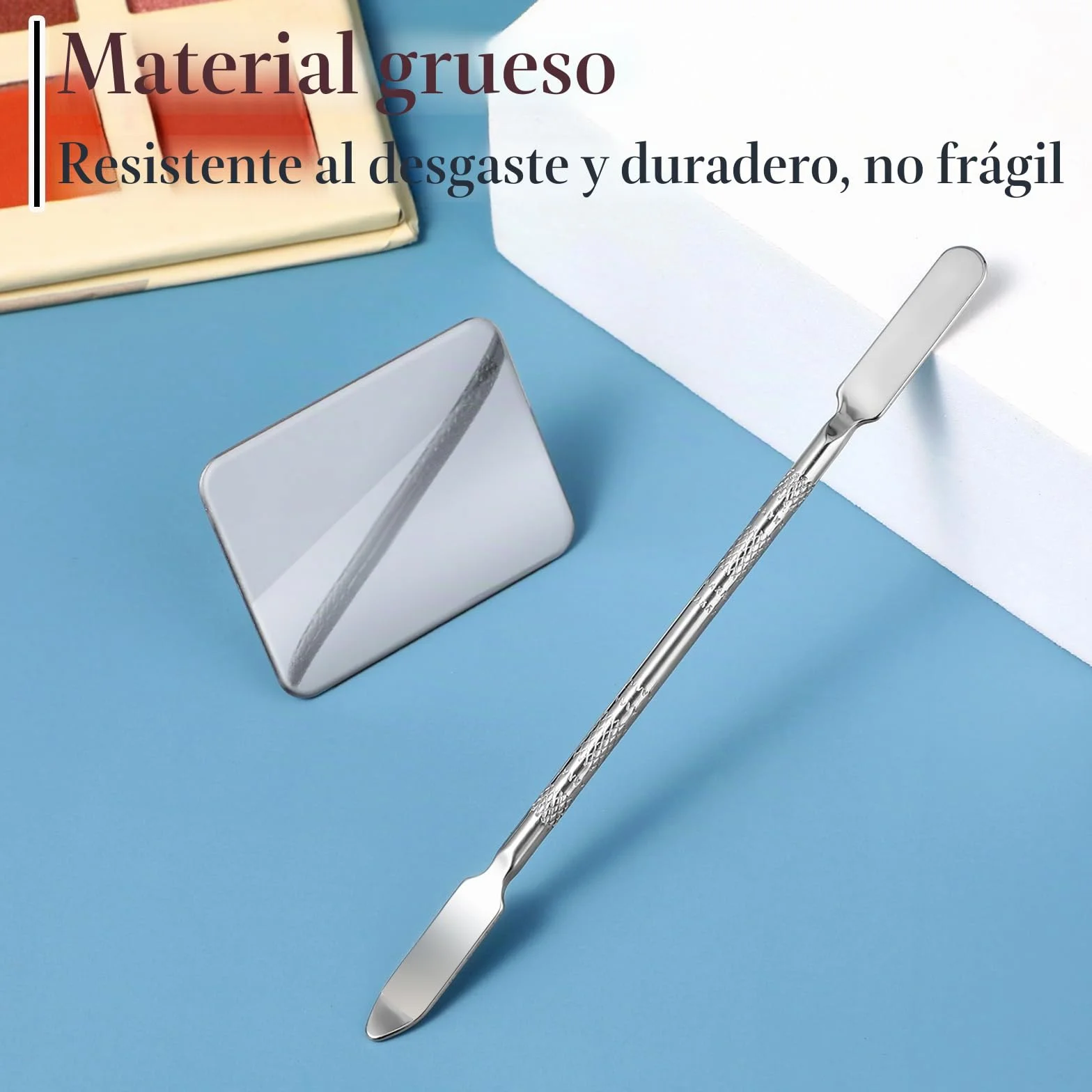 Paleta de mezcla de maquillaje de acero inoxidable para arte de uñas