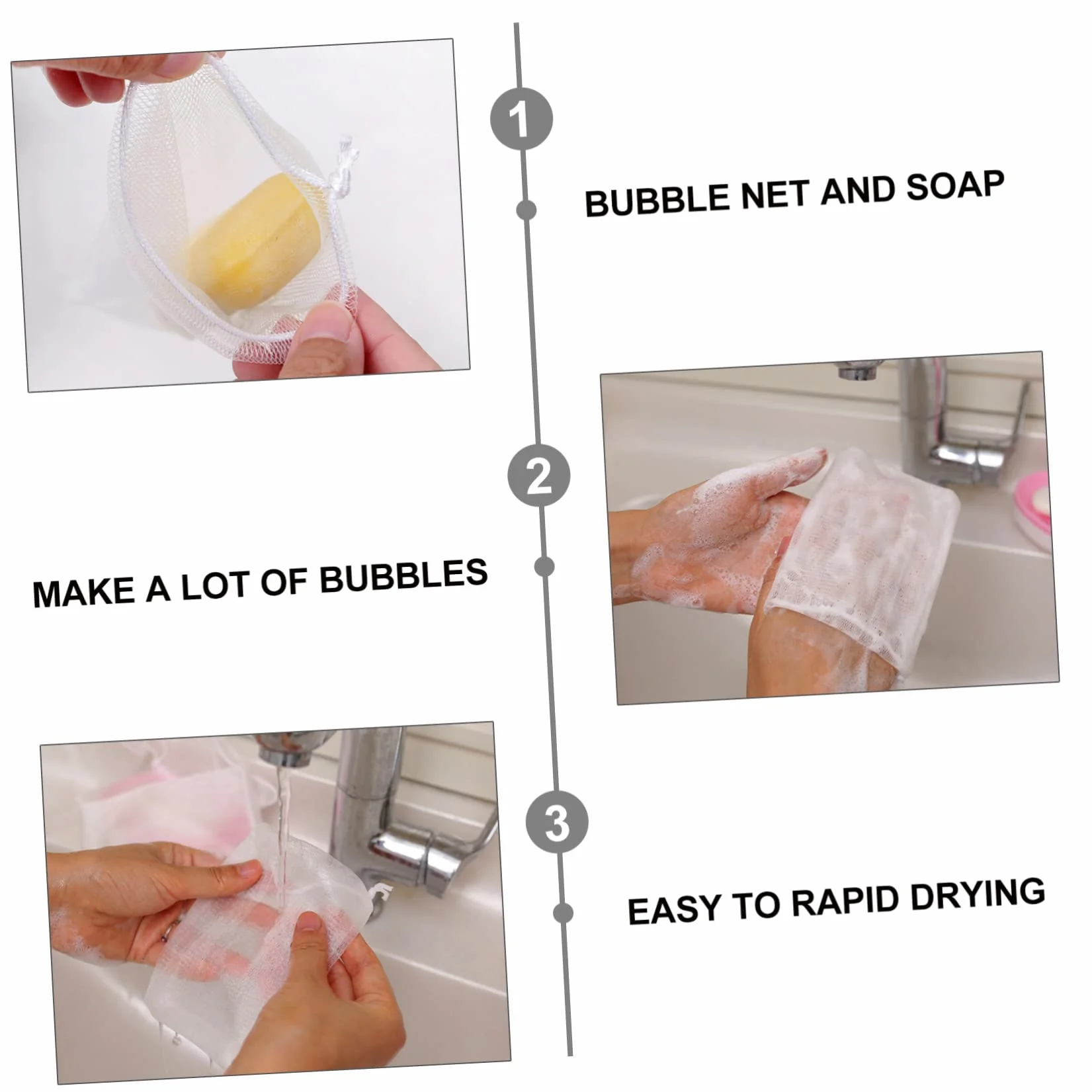 Bolsa De Jabón De Espumante Facial Suministros Cinta Delicada Ducha Ligera Portátil 40 Piezas